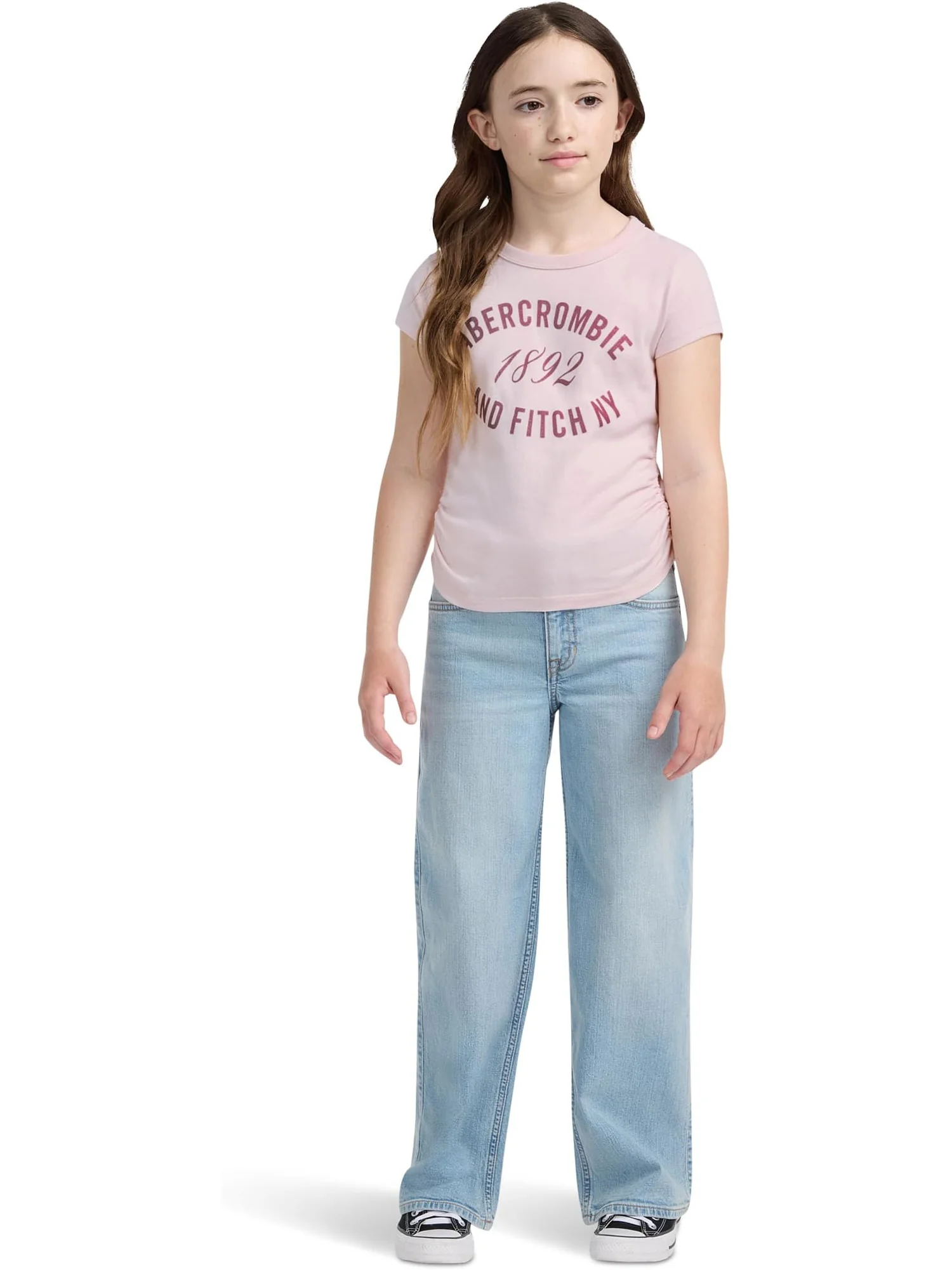 Футболка abercrombie kids ANF 1892 Ruched Tee — изображение 3 из 3, розовый