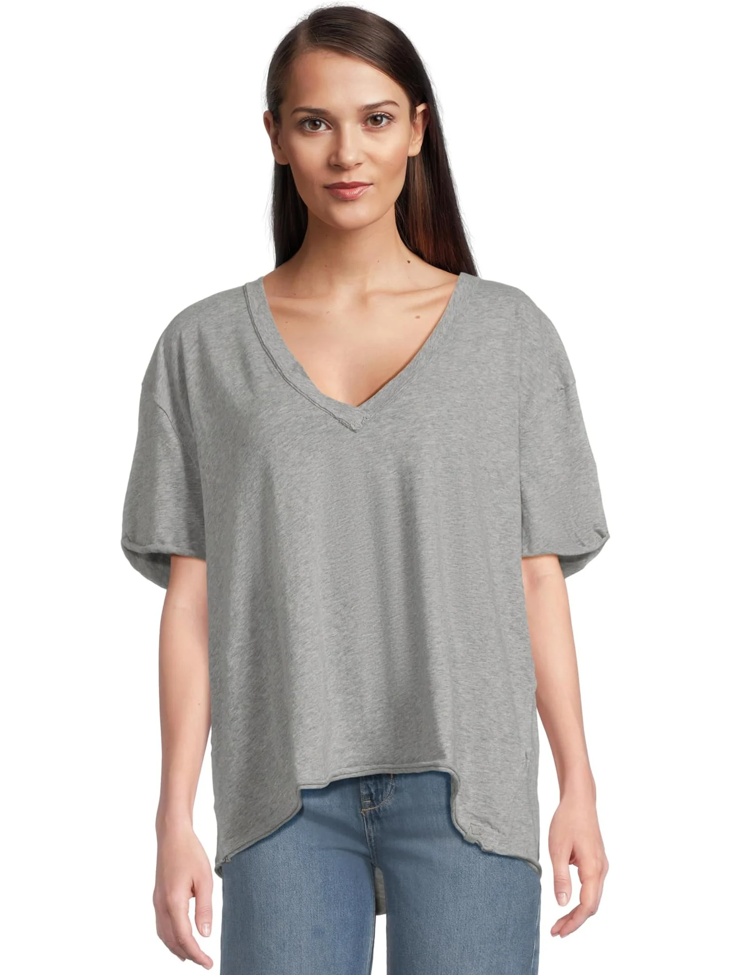 Футболка Free People Nina Tee V — изображение 1 из 5, серый