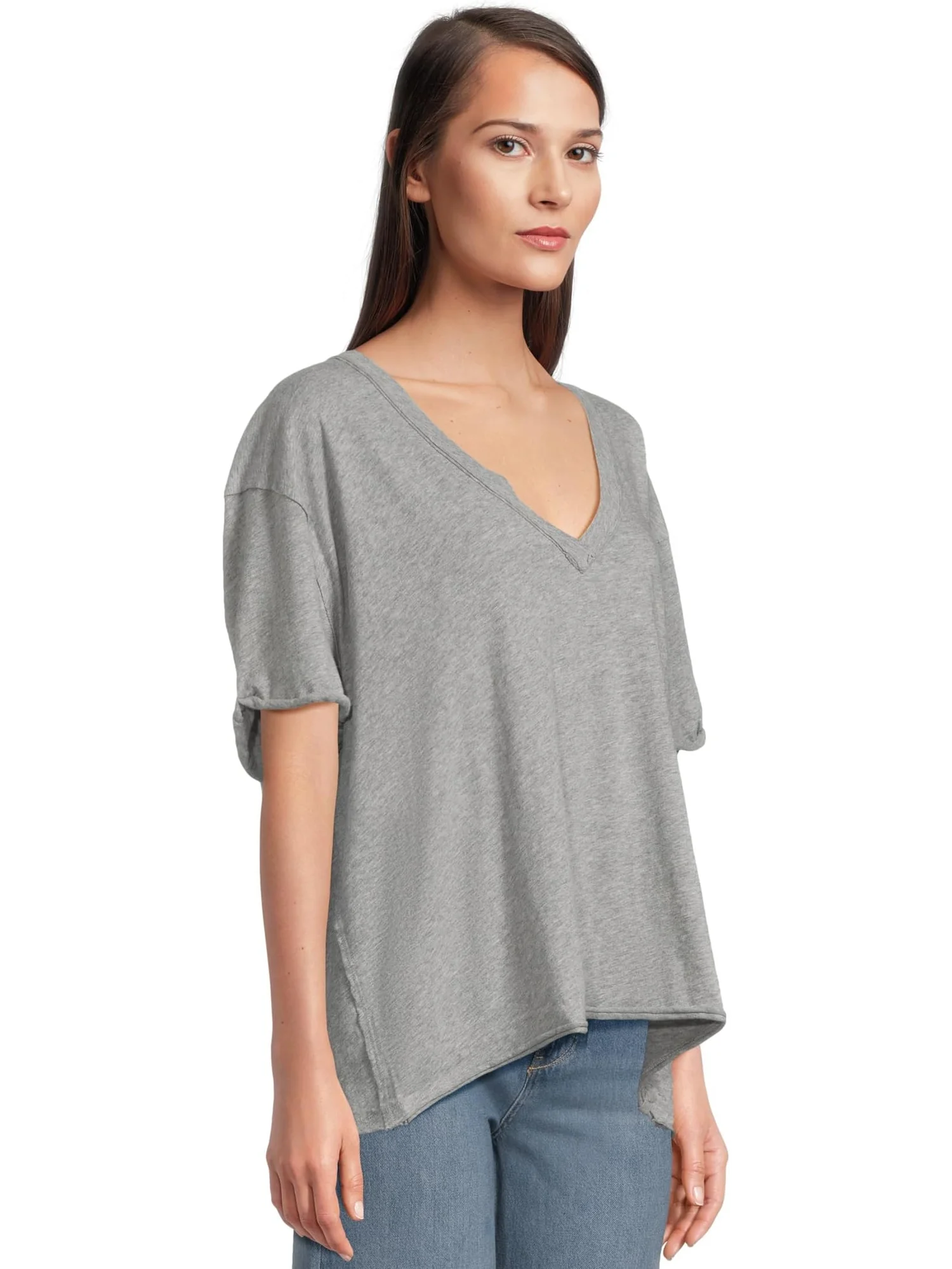 Футболка Free People Nina Tee V — изображение 2 из 5, серый