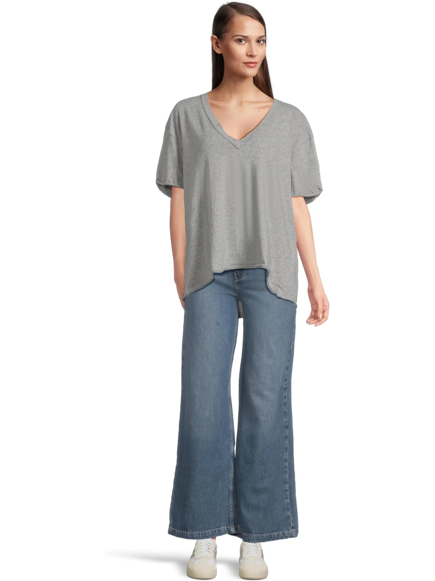 Футболка Free People Nina Tee V — изображение 5 из 5, серый