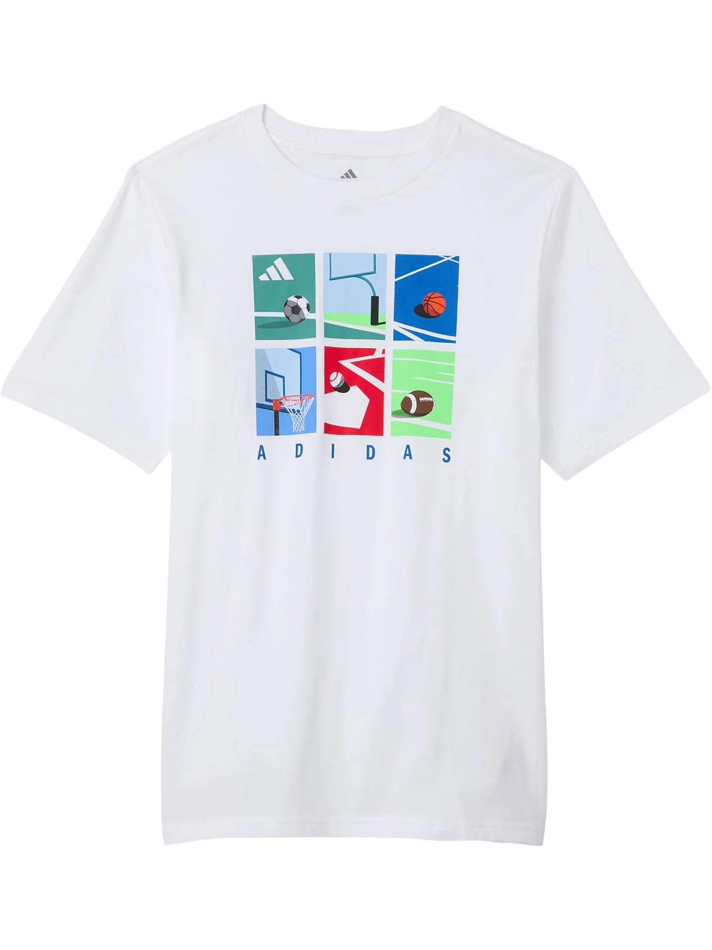 Футболка adidas Kids Multi Sport Grid Tee — изображение 1 из 1, белый/мульти