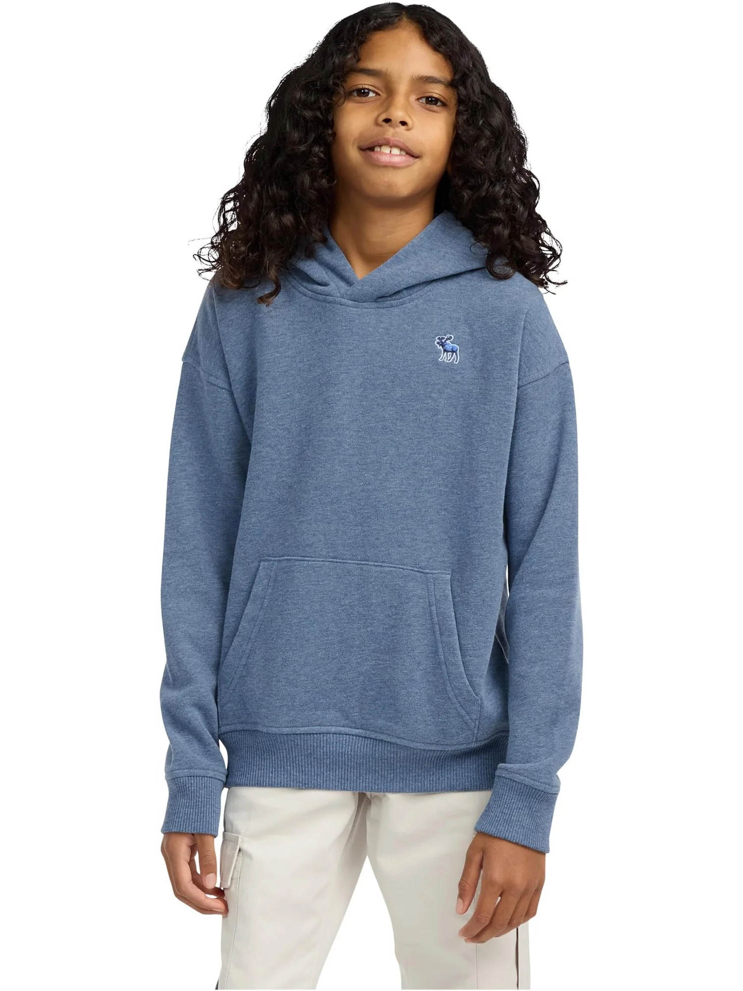 Худи abercrombie kids Essentials Fleece Hoodie — синий