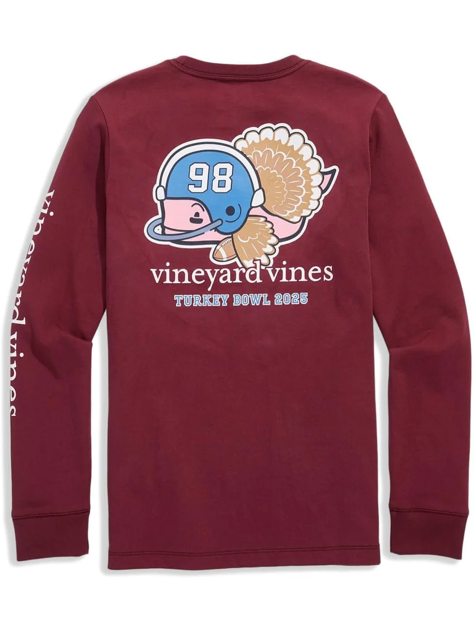 Футболка Vineyard Vines Kids Football Turkey Whale Long-Sleeve Pocket Tee — изображение 2 из 2, красный