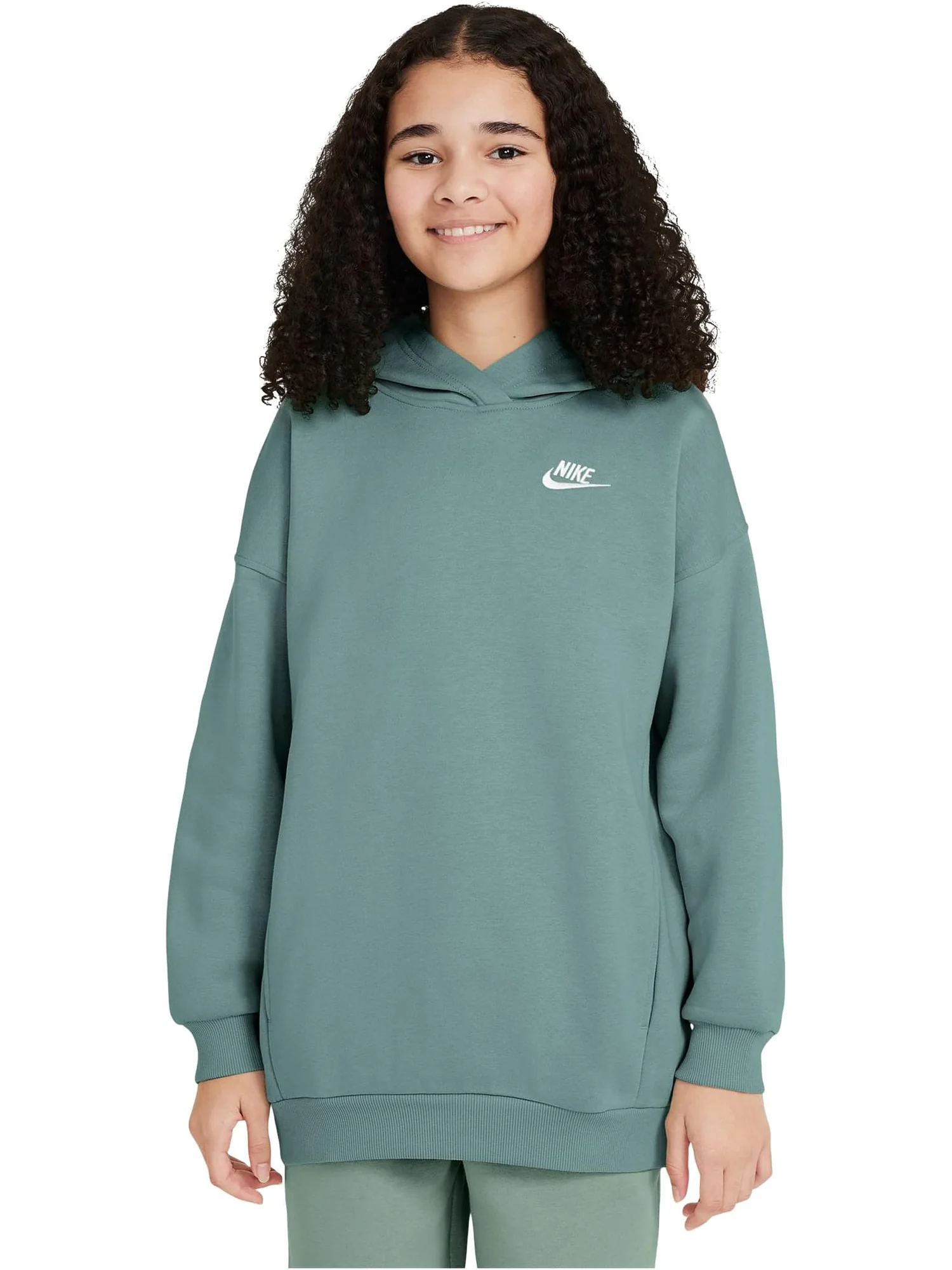 Худи Nike Kids Sportswear Club Fleece Oversized Pullover Hoodie — изображение 1 из 2, белый