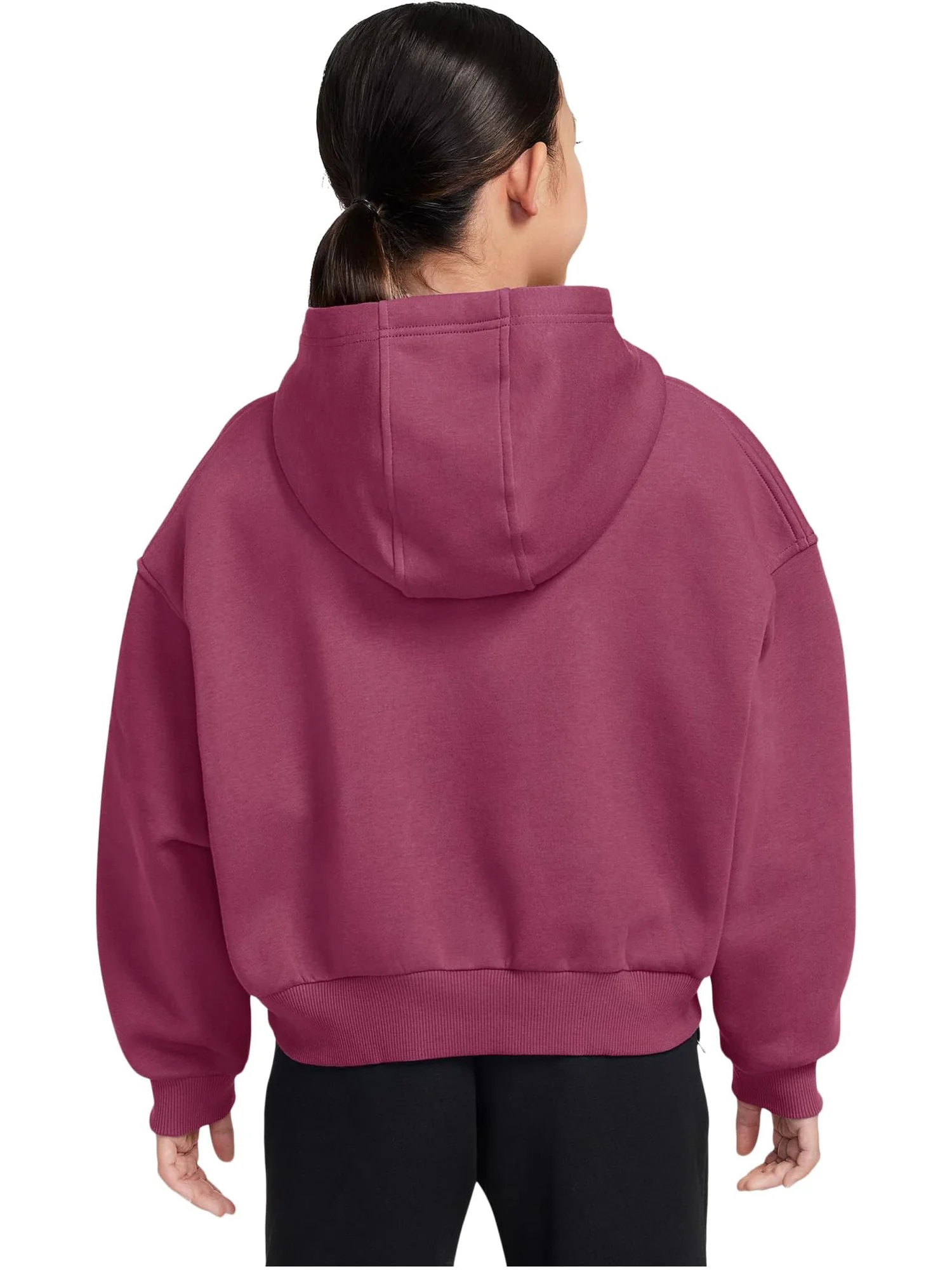 Худи Nike Kids Sportswear Club Fleece Oversized Hoodie — изображение 2 из 3, свекольный красный