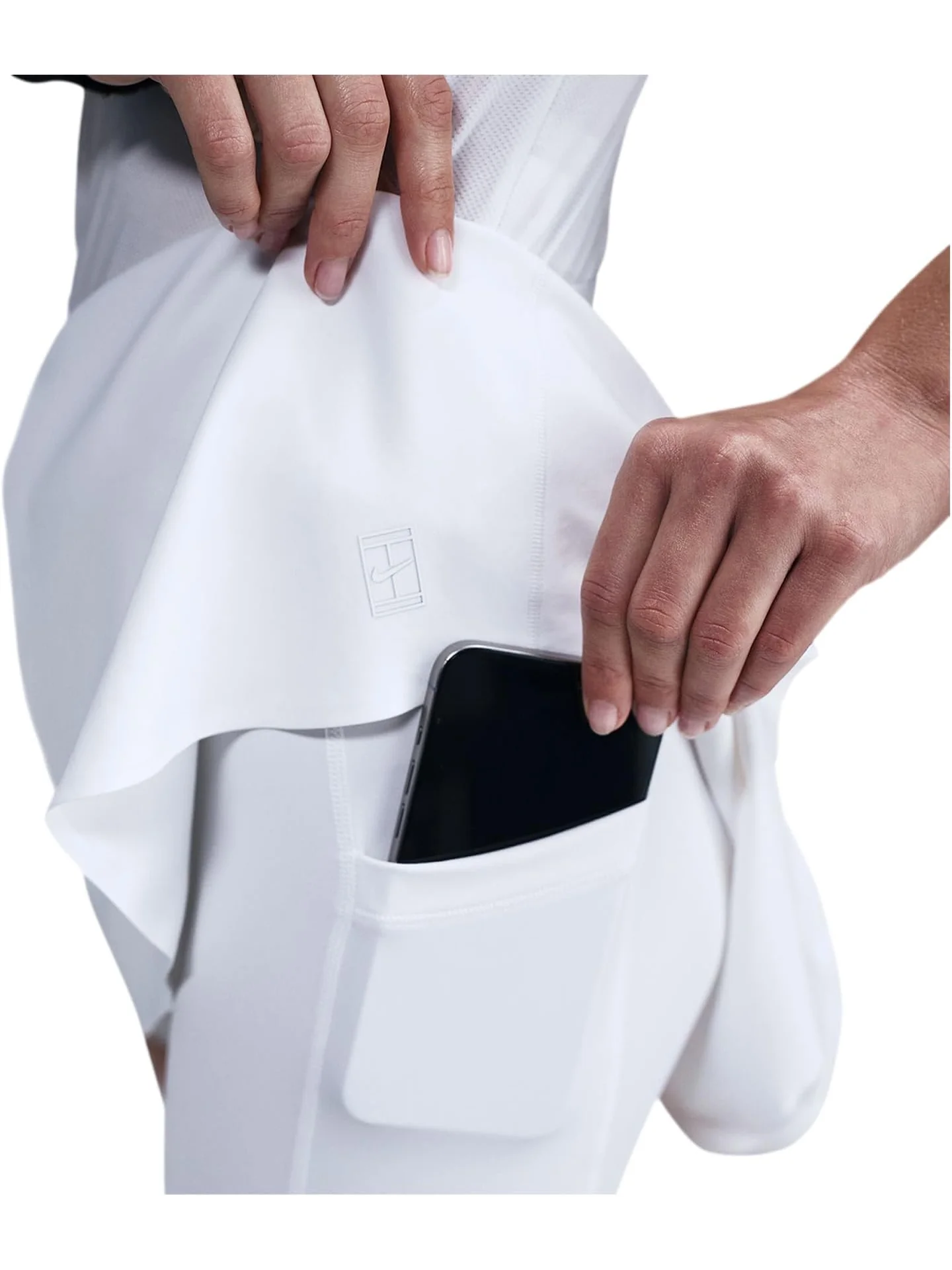Юбка Nike Court Advantage Dri-fit Short Tennis Skirt — изображение 3 из 4, белый/белый