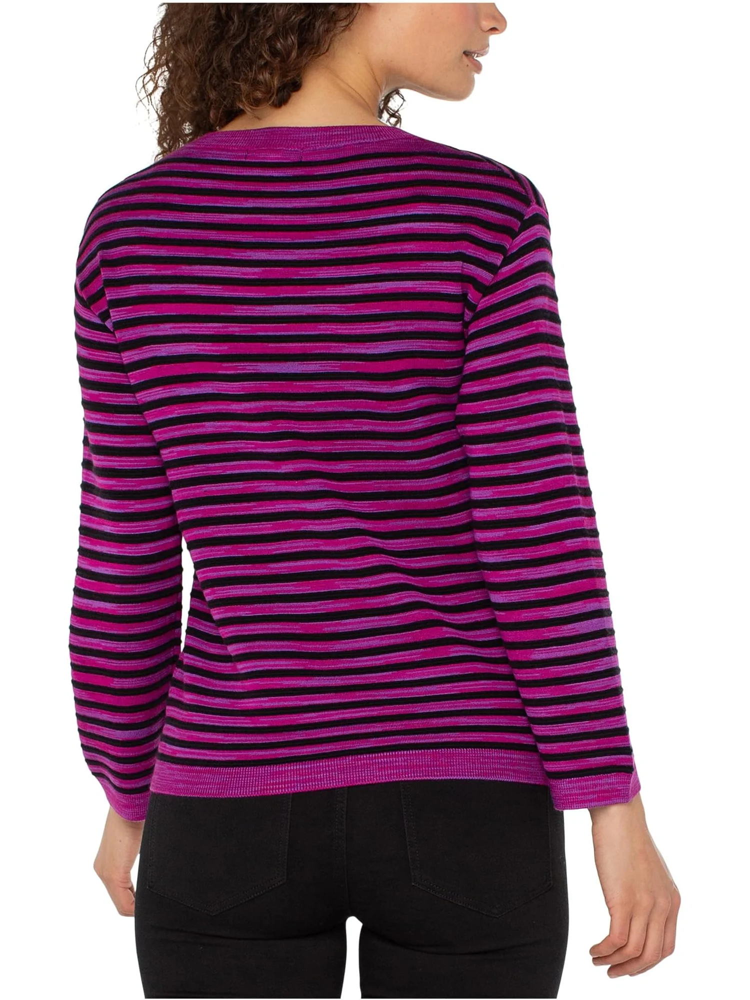Свитер Liverpool Los Angeles Women's Petite Long Sleeve Boxy Boat Neck Sweater — изображение 2 из 2, фуксия