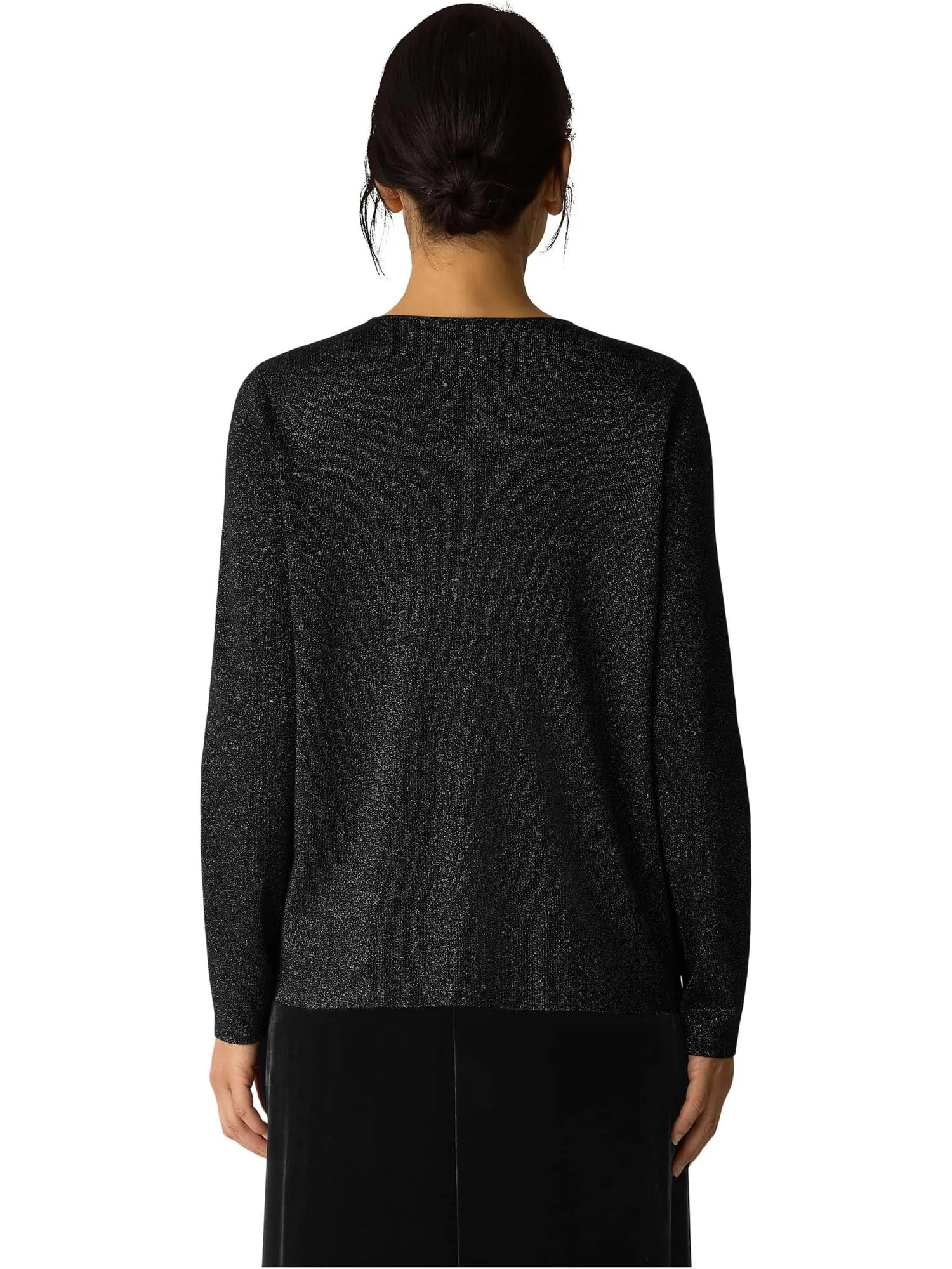 Свитер Eileen Fisher Women's Wool Lurex Crew Neck Sweater — изображение 2 из 2, черный