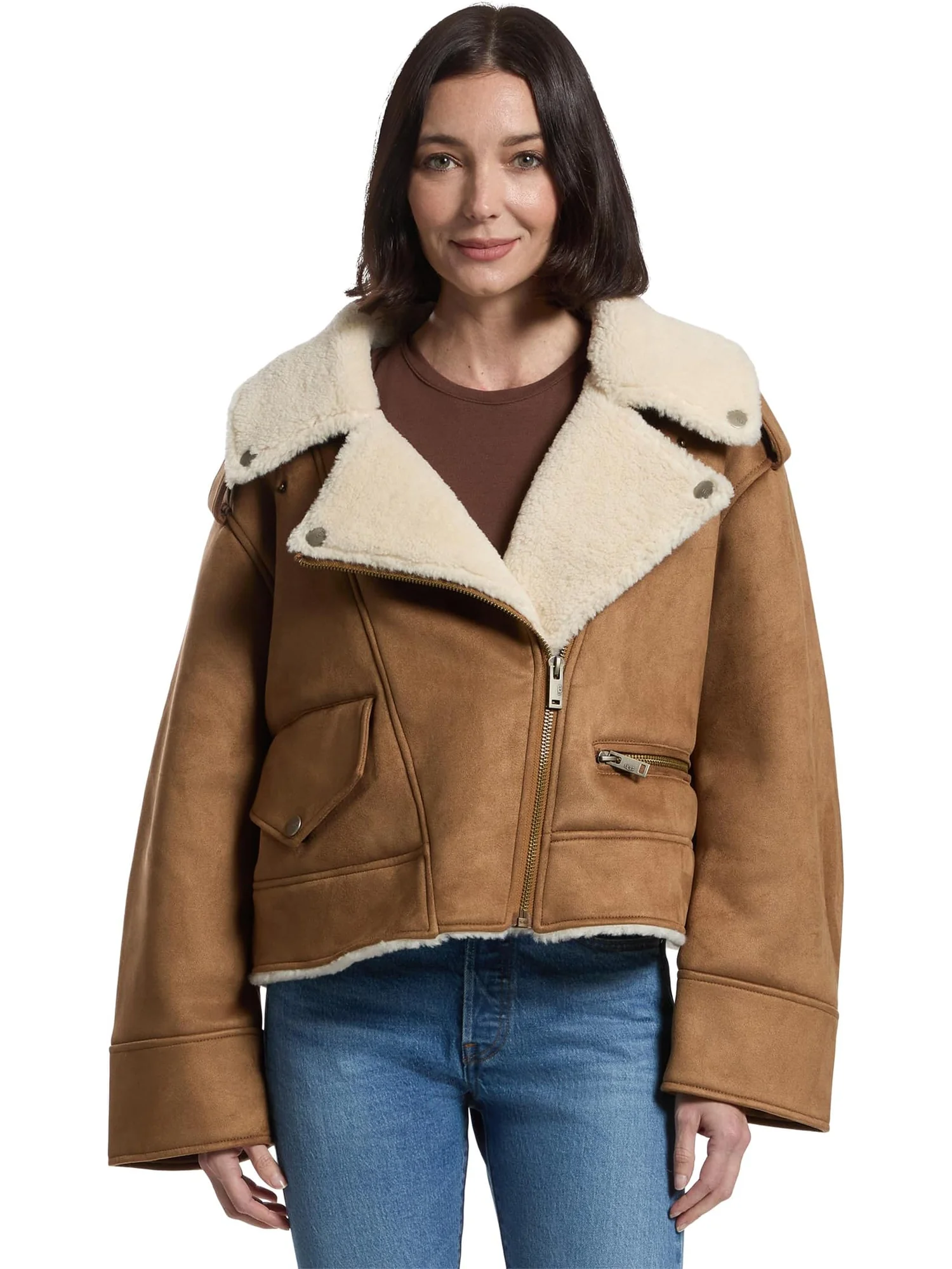 Женская мотокуртка Finnian Luxefluff UGG — изображение 1 из 5, орех