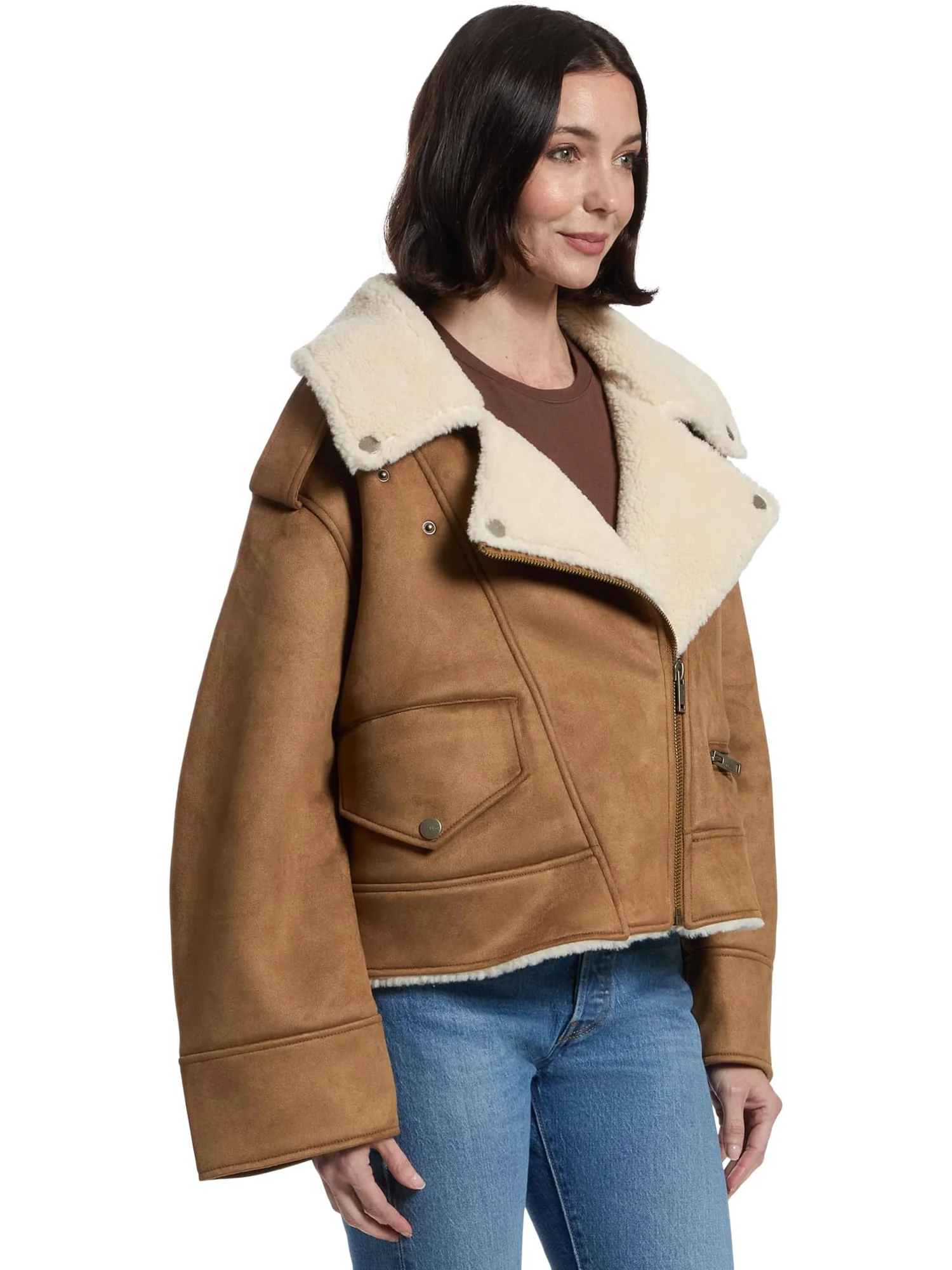 Женская мотокуртка Finnian Luxefluff UGG — изображение 2 из 5, орех