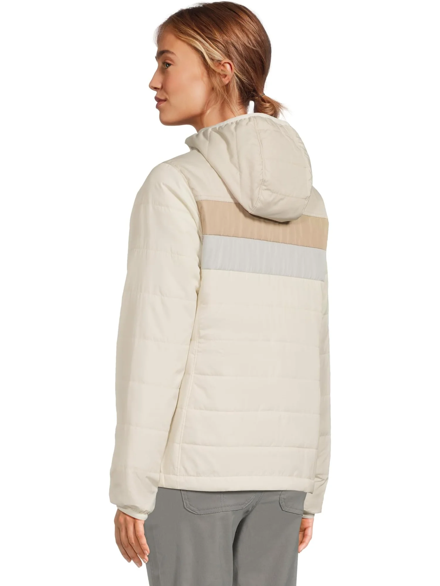 Женская куртка Mountain Classic с капюшоном, цветные блоки L.L.Bean — изображение 3 из 5, выбеленный