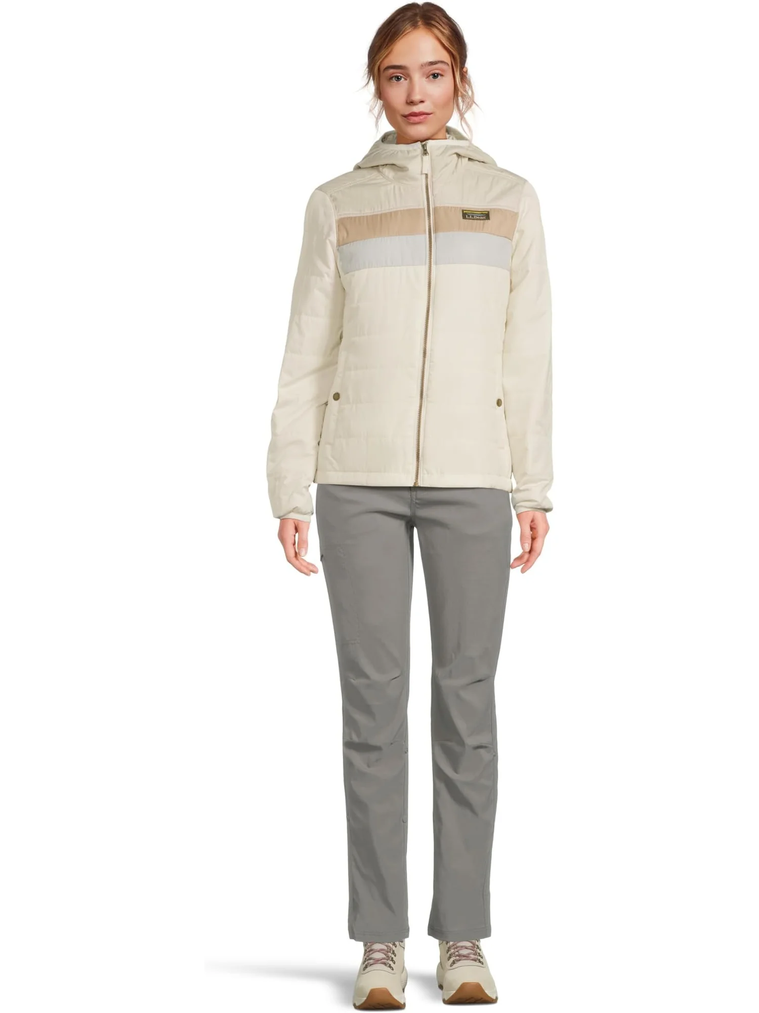 Женская куртка Mountain Classic с капюшоном, цветные блоки L.L.Bean — изображение 5 из 5, выбеленный