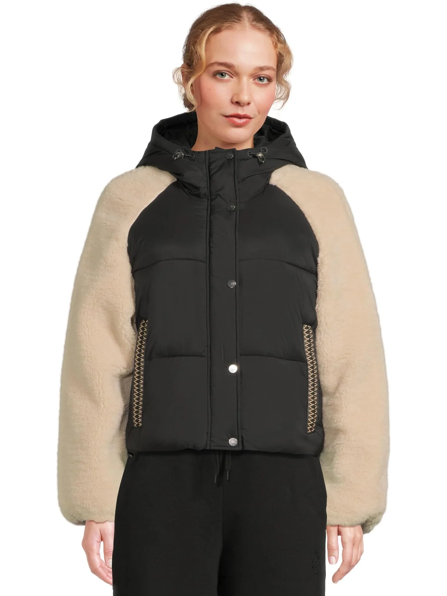 Женская стеганая куртка Mykah Uggbraid UGG — изображение 1 из 5, черный/кремовый