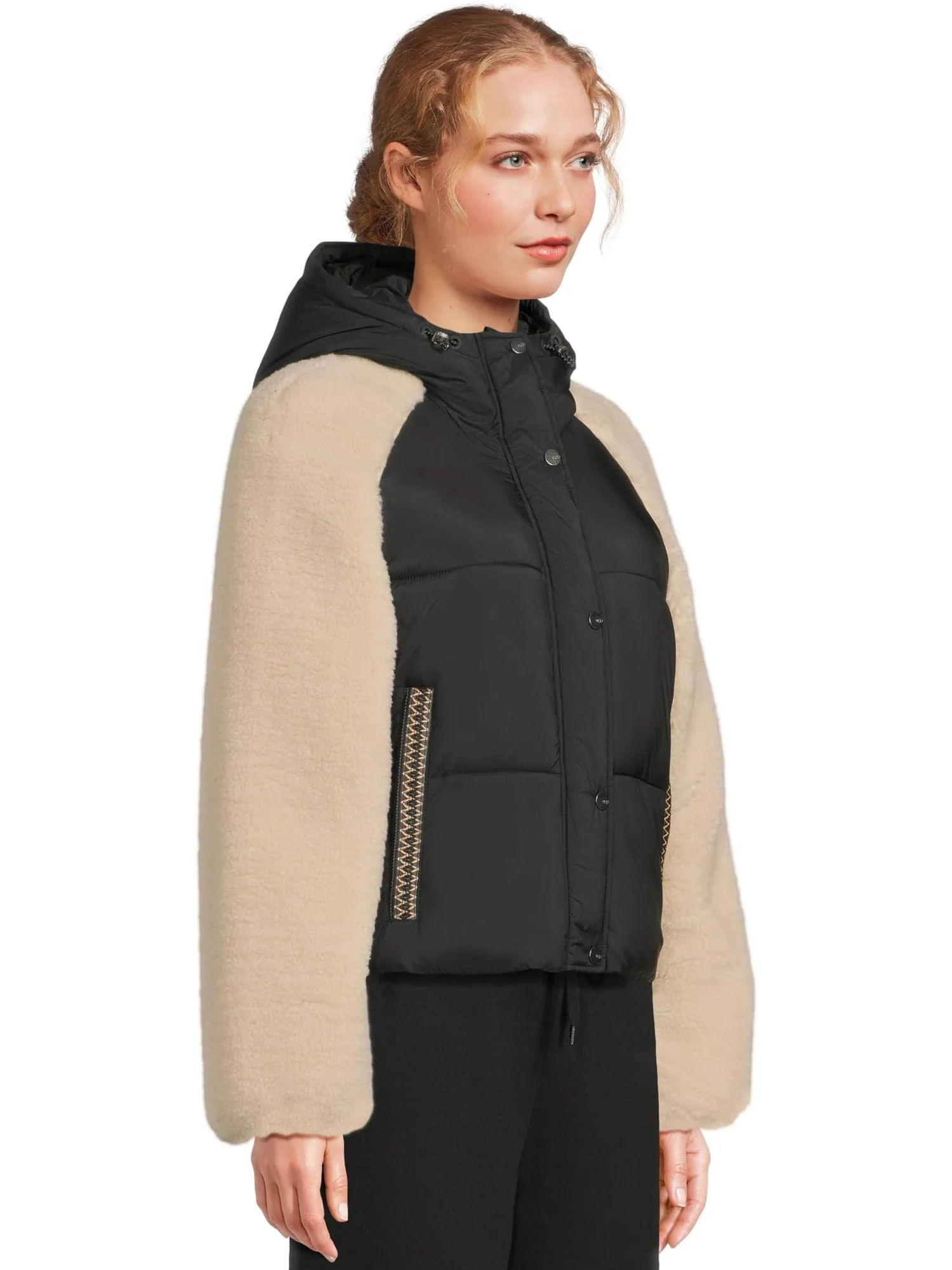 Женская стеганая куртка Mykah Uggbraid UGG — изображение 2 из 5, черный/кремовый
