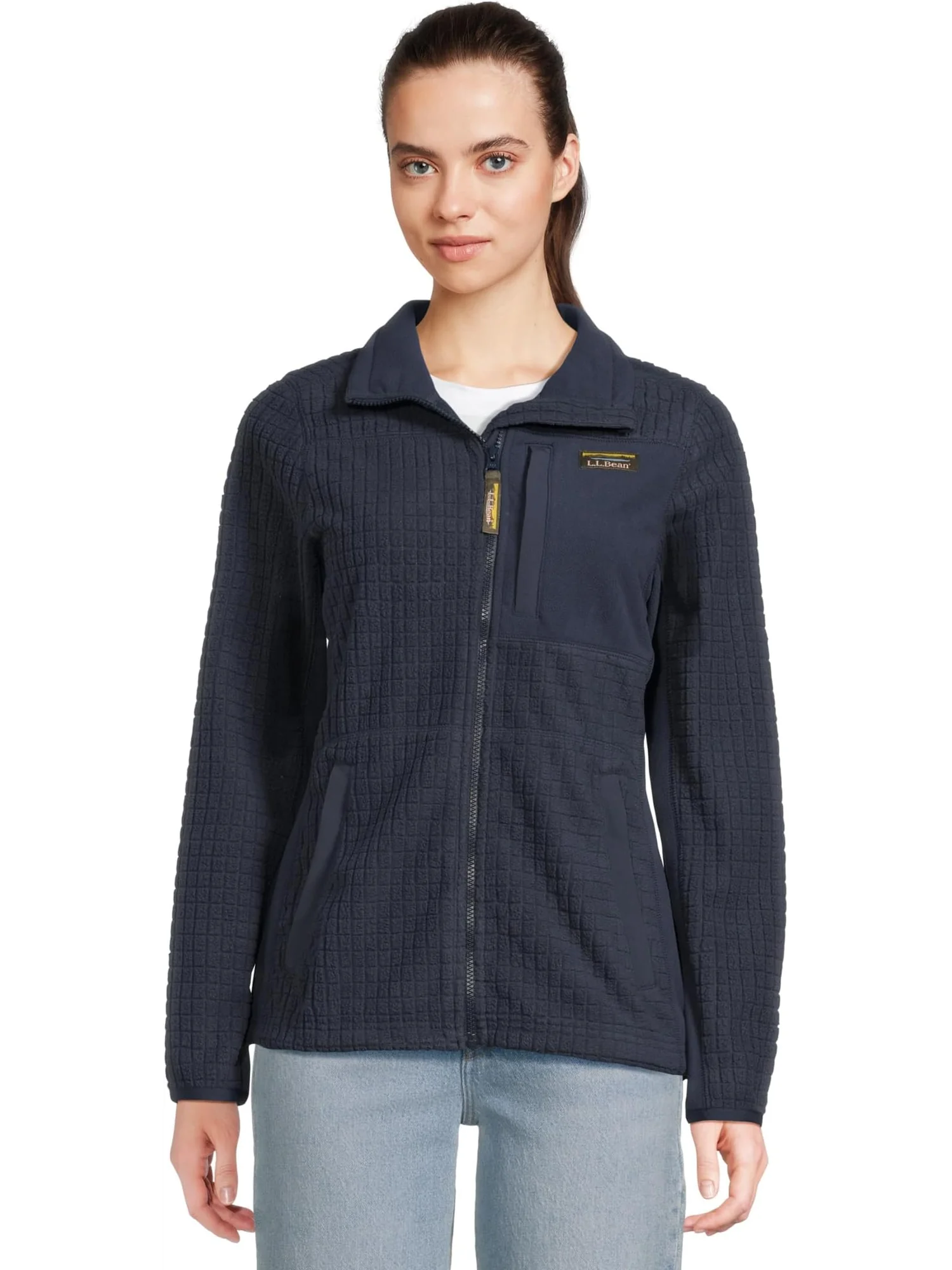 Женская флисовая ветрозащитная куртка Mountain Classic L.L.Bean — изображение 1 из 5, темно-синий