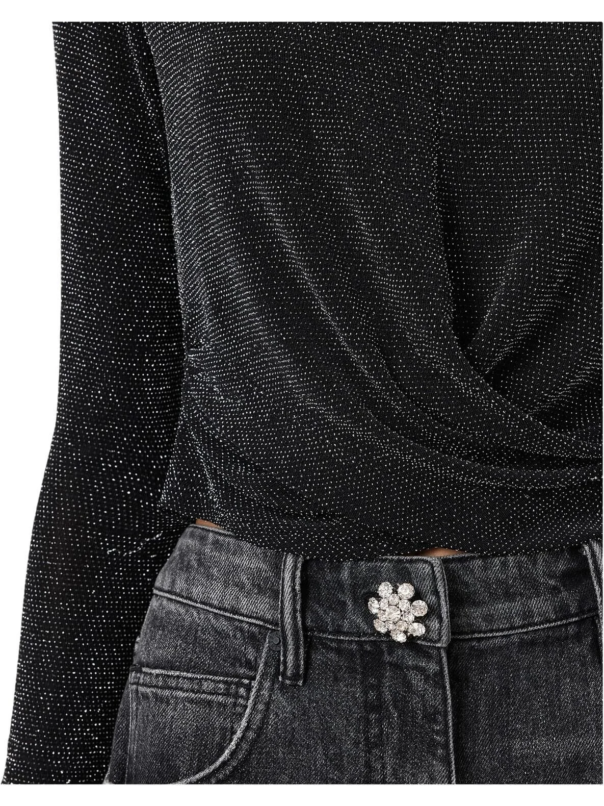 Женская футболка Skylar с длинным рукавом AllSaints — изображение 4 из 5, серебристый/черный