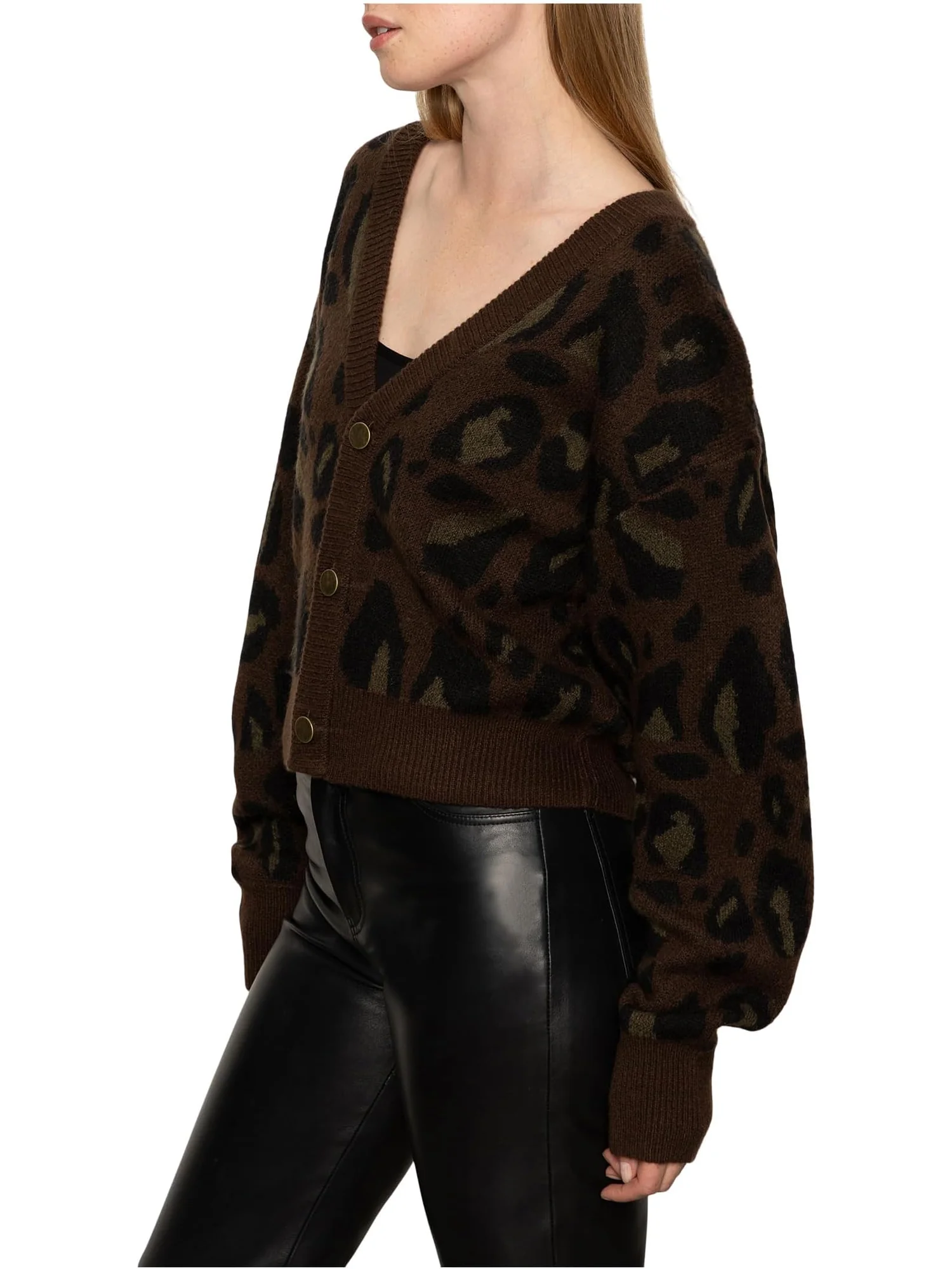 Свитер Sanctuary Women's Meow Cardi — изображение 2 из 4, камуфляжный зеленый