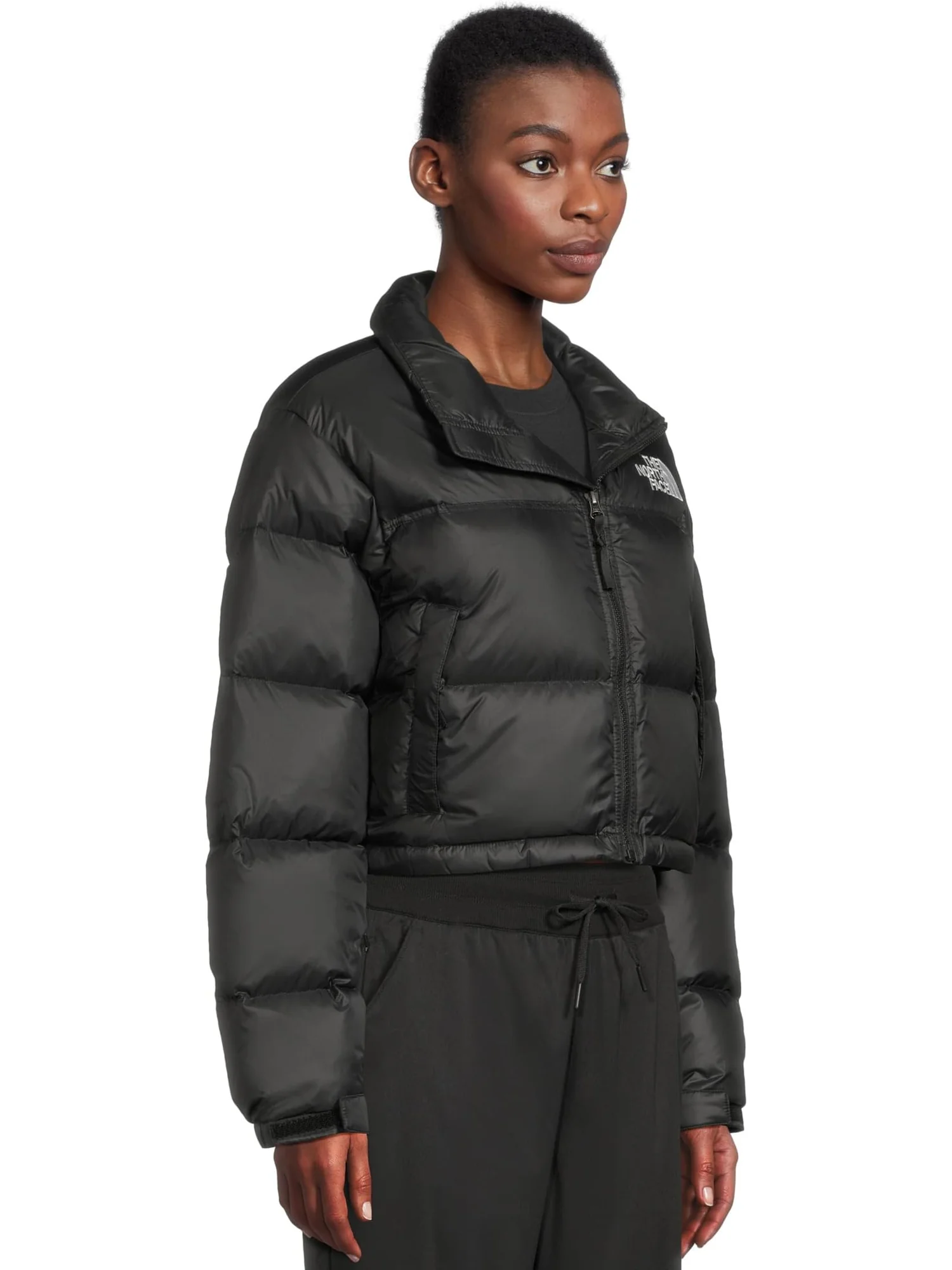 Женская короткая куртка Nuptse The North Face — изображение 2 из 5, черный/черный