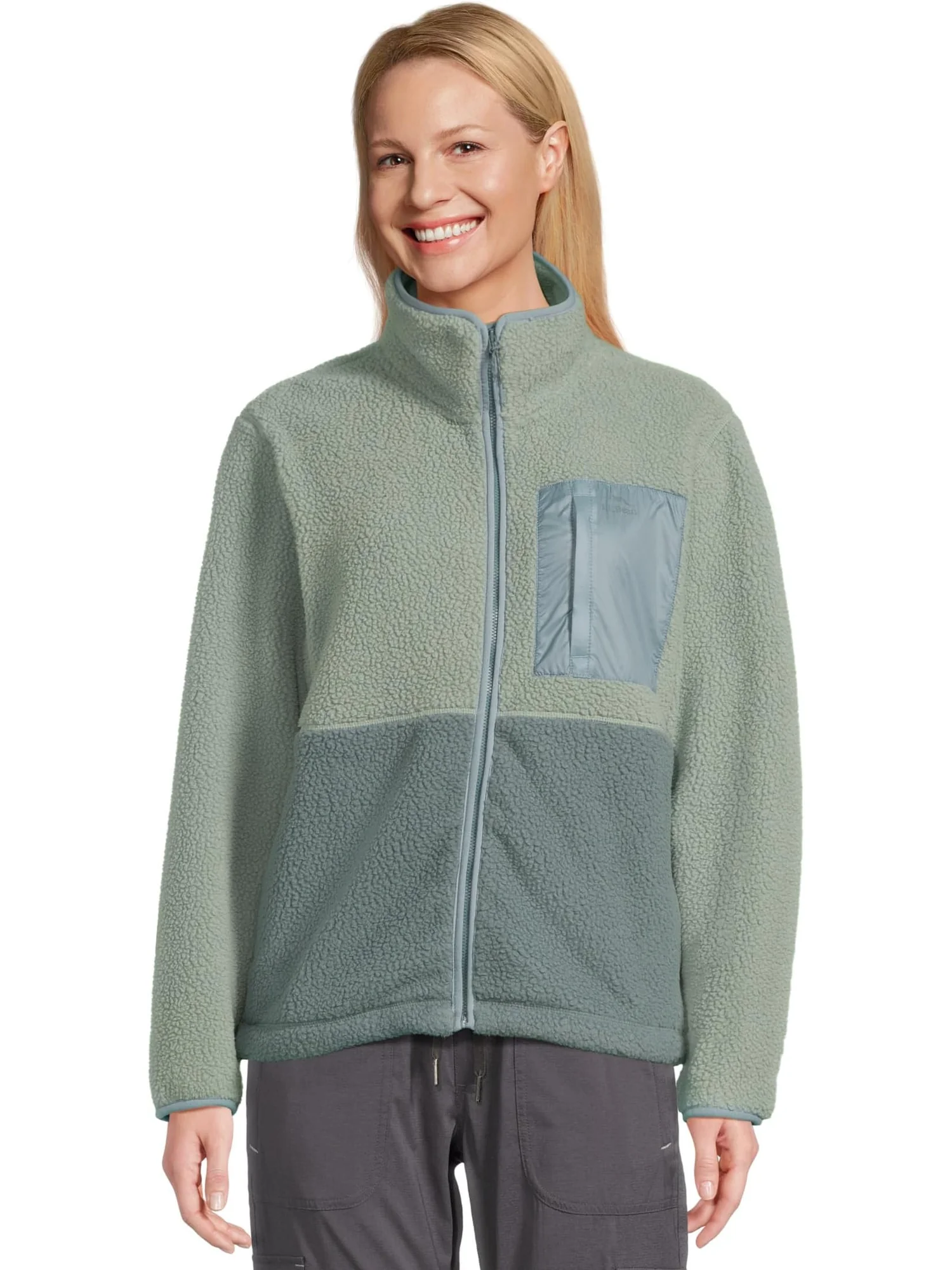 Женская флисовая куртка Mountainside Color Block L.L.Bean, Faded Sage/Balsam — изображение 1 из 5, выцветший шалфей бальзам