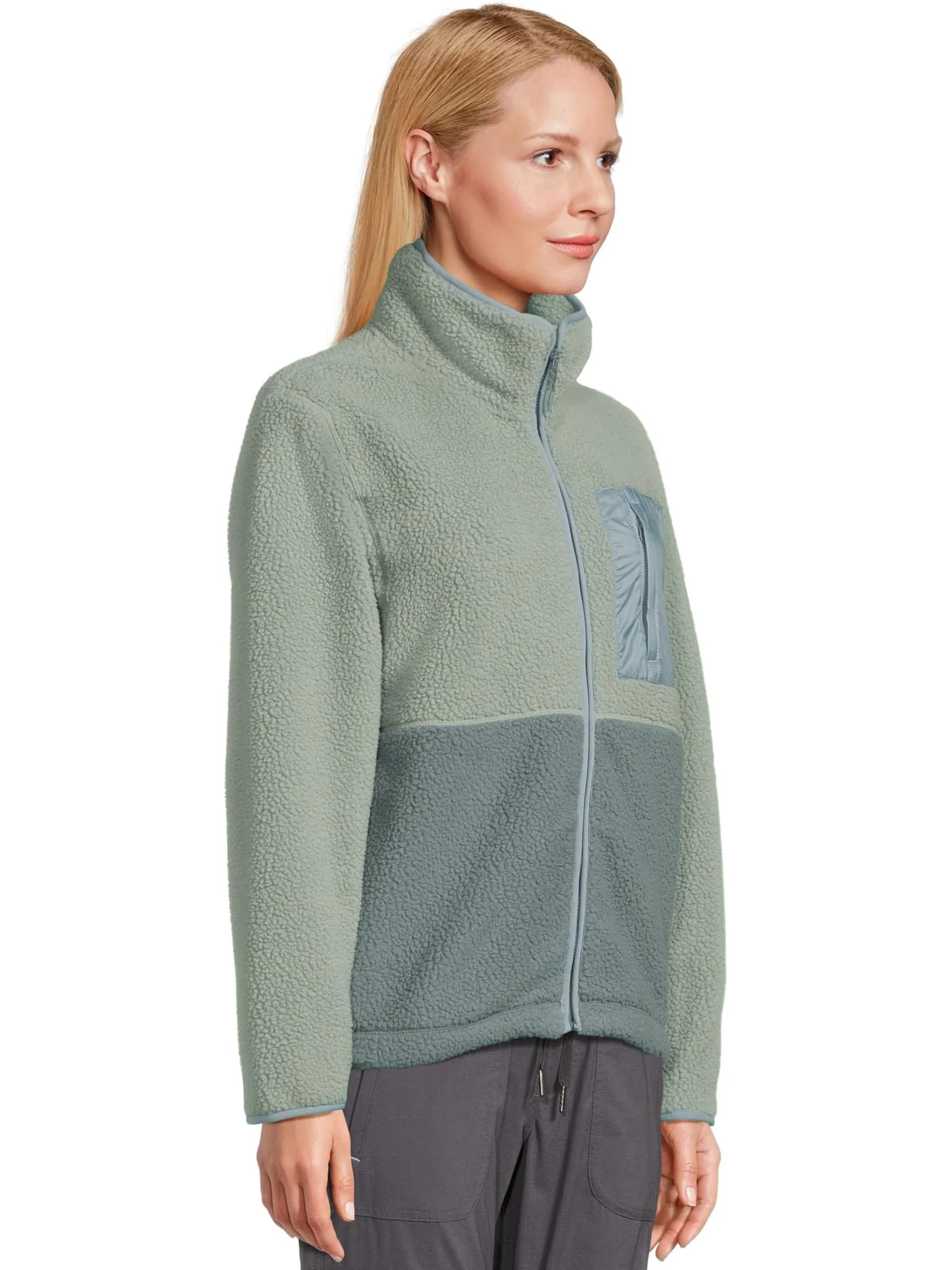 Женская флисовая куртка Mountainside Color Block L.L.Bean, Faded Sage/Balsam — изображение 2 из 5, выцветший шалфей бальзам