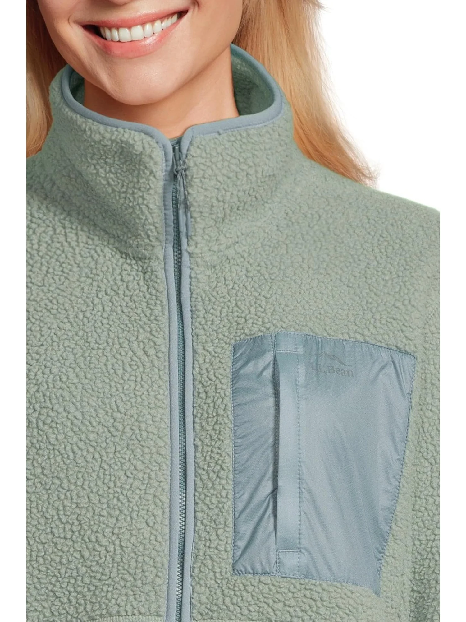 Женская флисовая куртка Mountainside Color Block L.L.Bean, Faded Sage/Balsam — изображение 4 из 5, выцветший шалфей бальзам