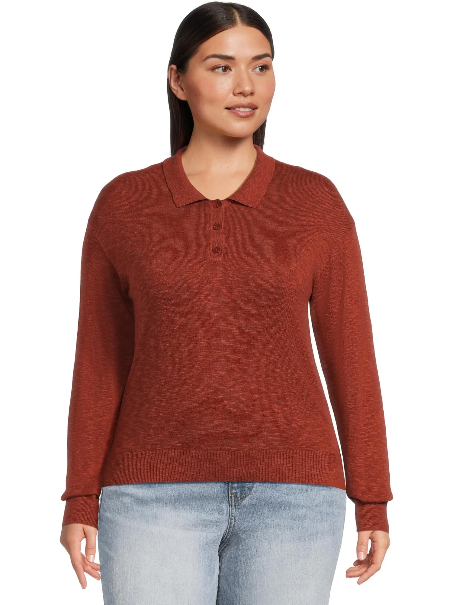 Свитер Mod-o-doc Women's Long Sleeve Polo Sweater, Cider — желтый