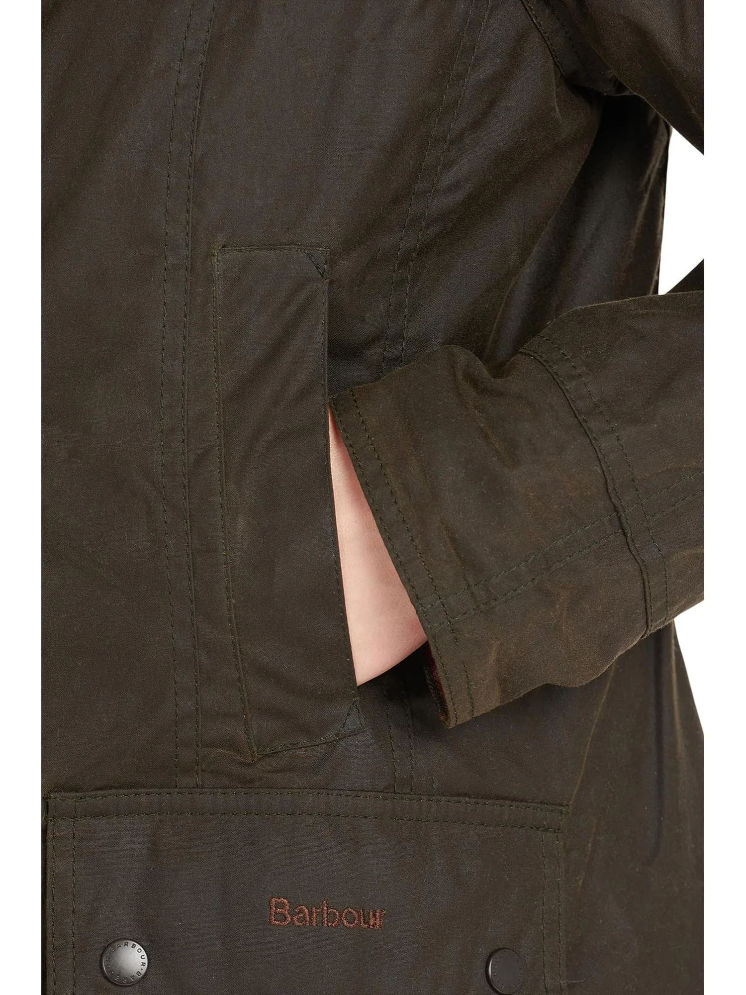 Женская классическая вощеная куртка Beadnell Barbour — изображение 3 из 4, оливковый
