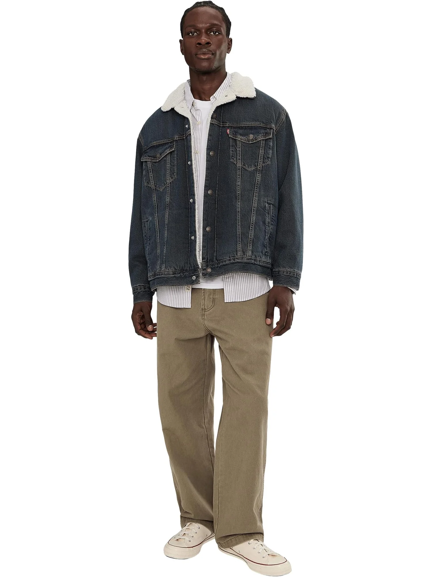 Мужская куртка Sherpa Trucker свободного кроя Levi's Mens — изображение 2 из 6, черный
