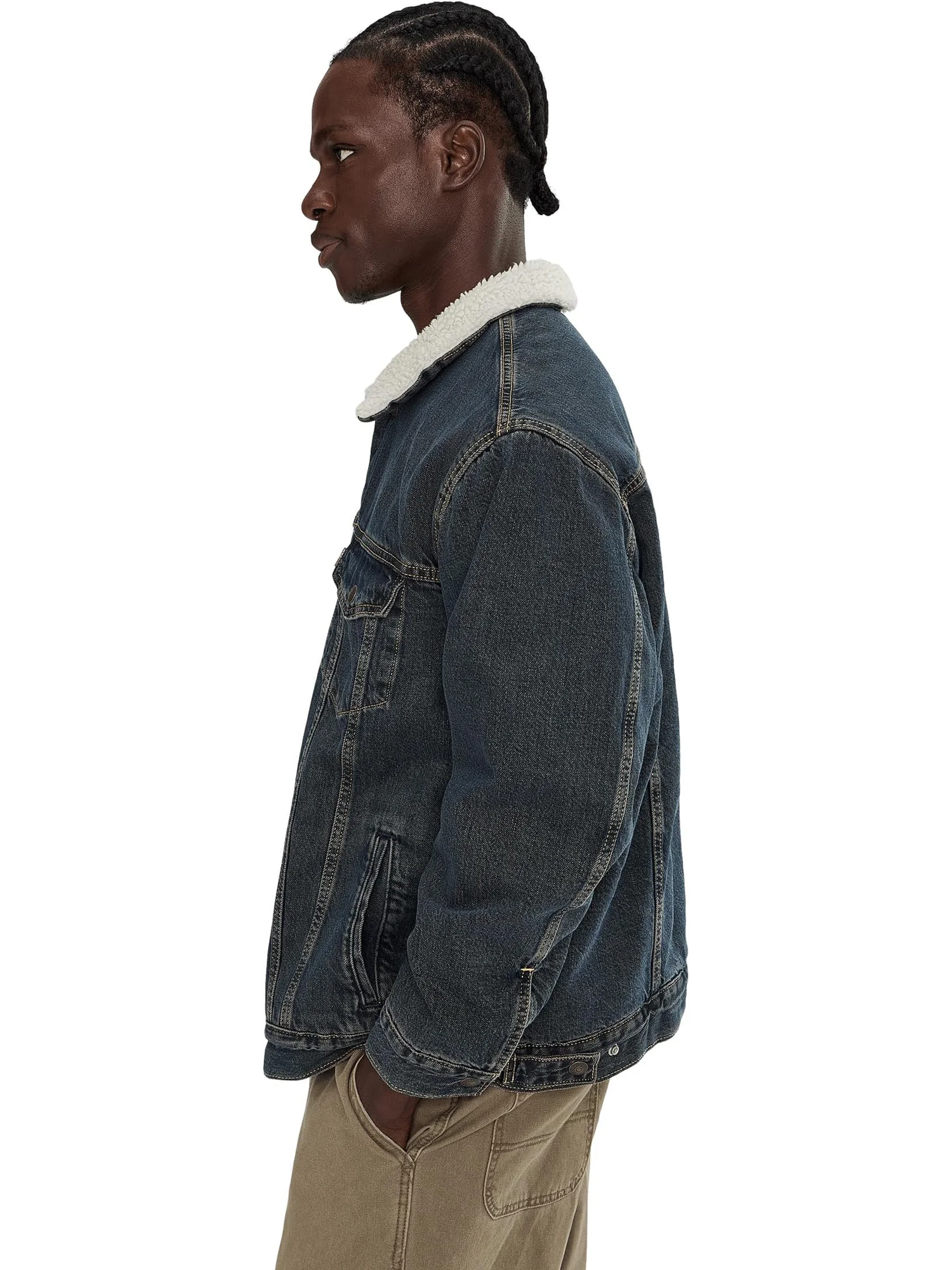 Мужская куртка Sherpa Trucker свободного кроя Levi's Mens — изображение 3 из 6, черный
