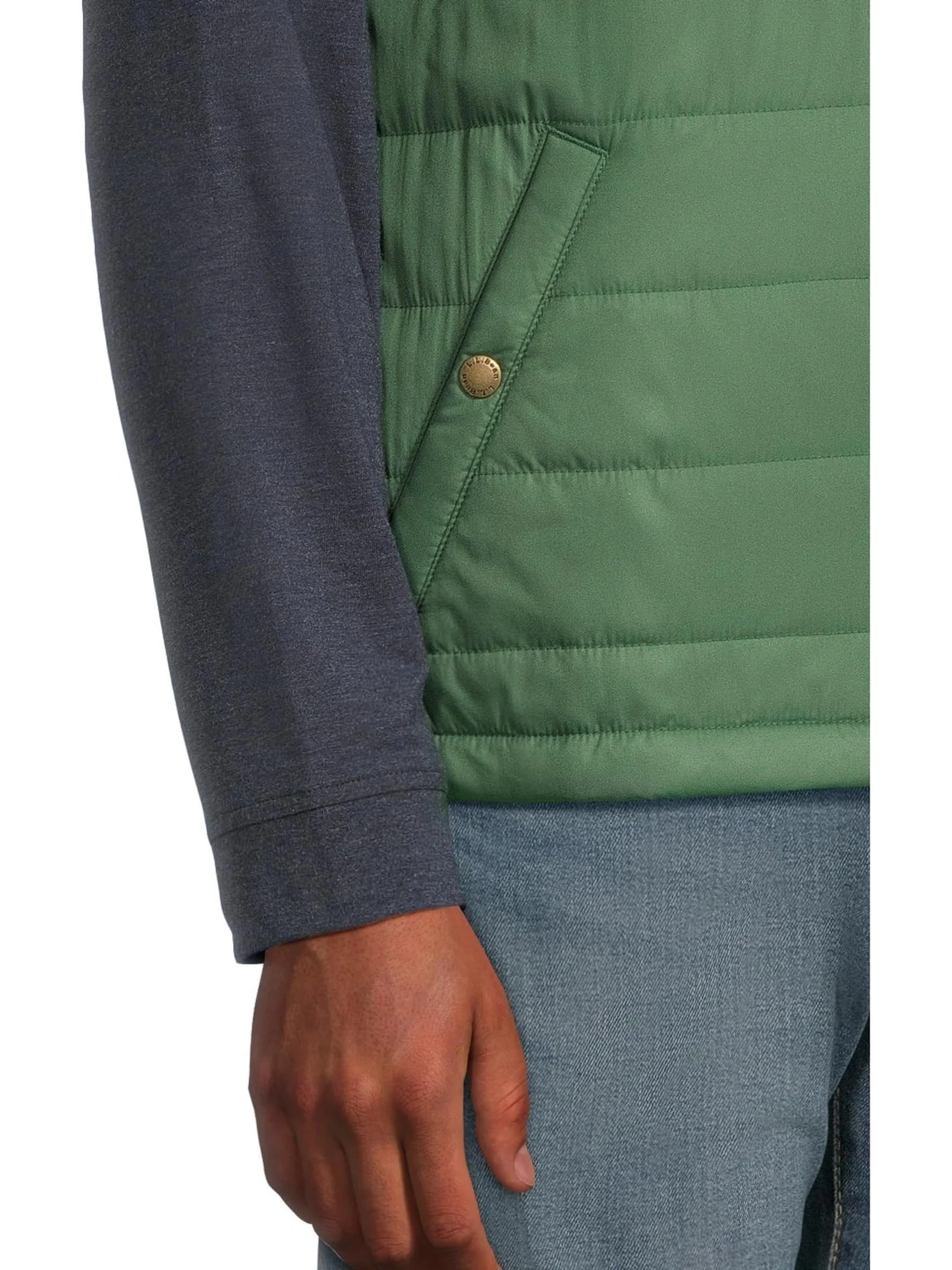 Мужской жилет Mountain Classic Puffer Vest Colorblock Regular L.L.Bean — изображение 4 из 5, изумрудный