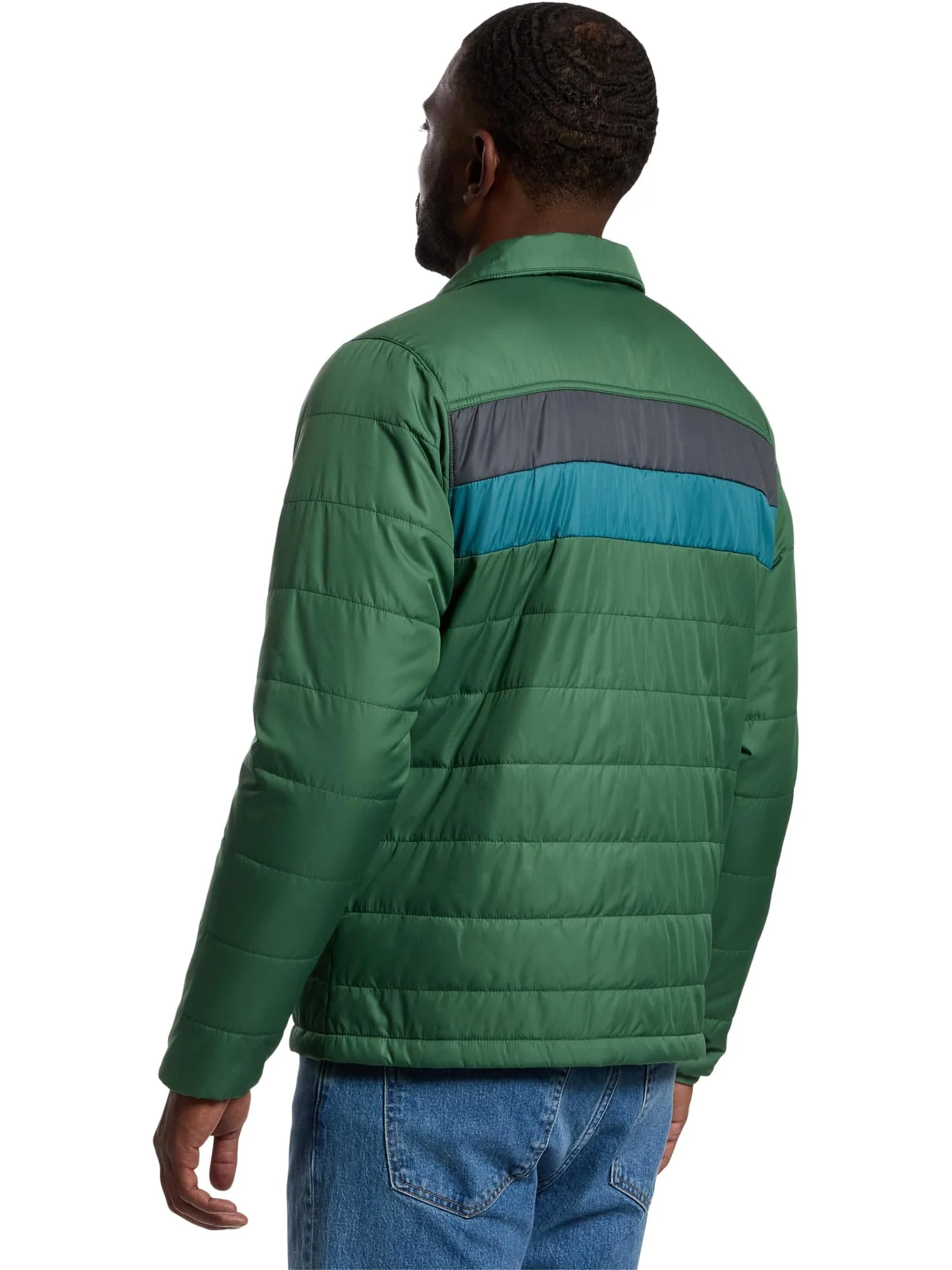 Мужская куртка Mountain Classic Puffer Color Block L.L.Bean — изображение 3 из 5, изумрудный