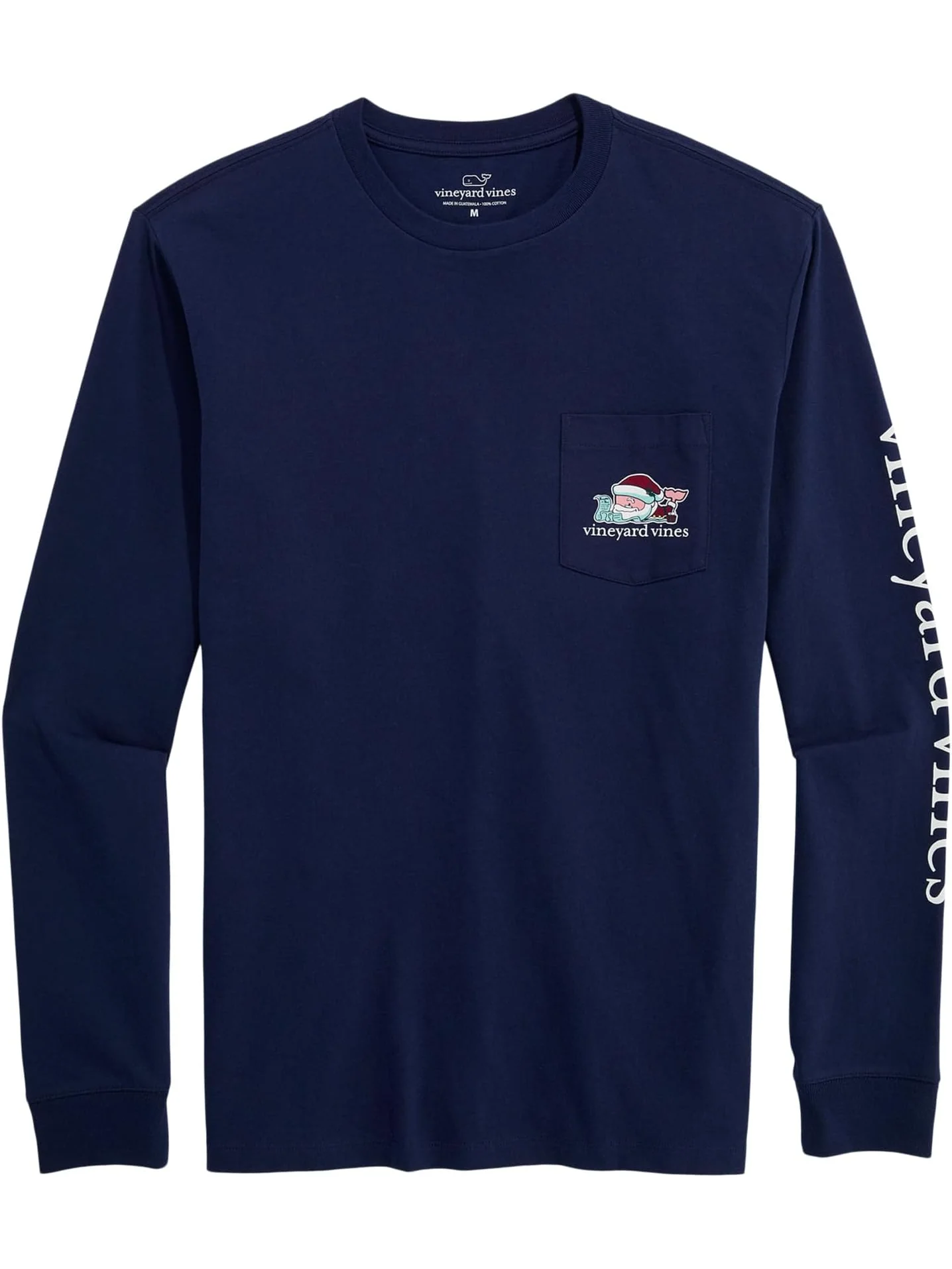 Мужская футболка с длинным рукавом и карманом Санта-Кит Vineyard Vines — изображение 1 из 4, темно-синий