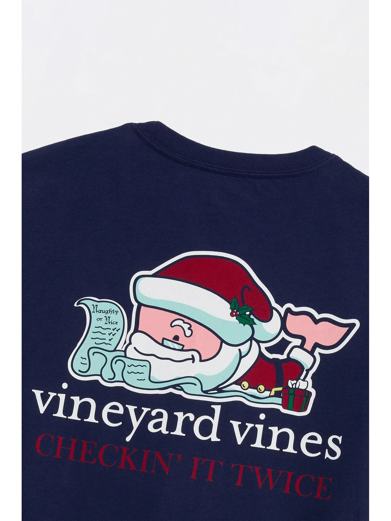 Мужская футболка с длинным рукавом и карманом Санта-Кит Vineyard Vines — изображение 4 из 4, темно-синий