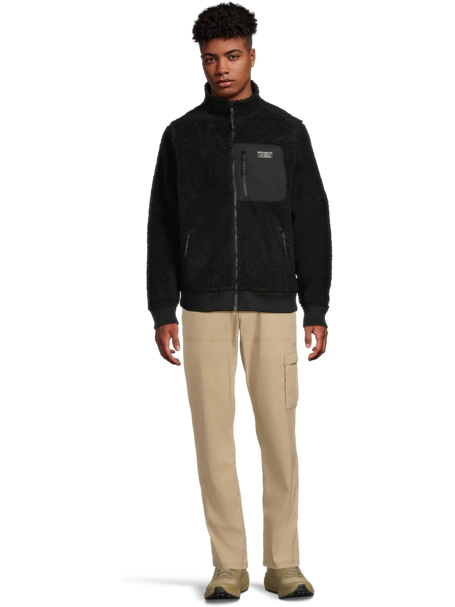 Мужская флисовая куртка Bean's Sherpa, стандартная L.L.Bean — изображение 5 из 5, черный