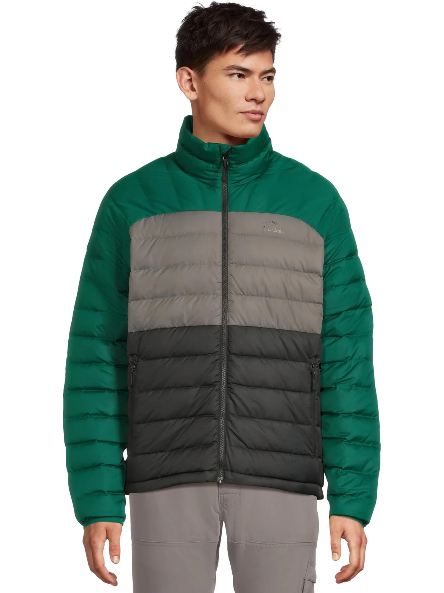Мужская куртка-пуховик Color-block L.L.Bean — изображение 1 из 5, черный