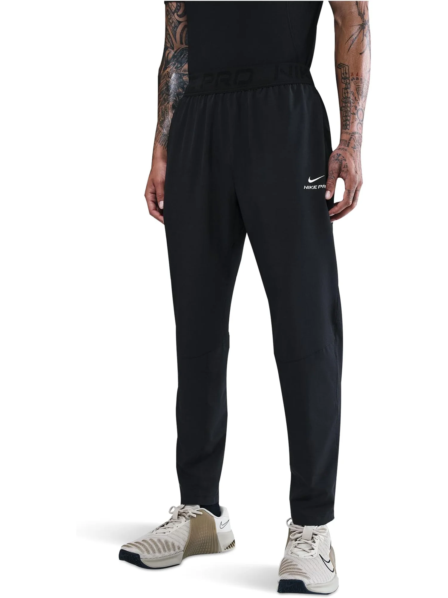 Мужские профессиональные тренировочные брюки Dri-FIT Nike — изображение 1 из 4, черный/белый