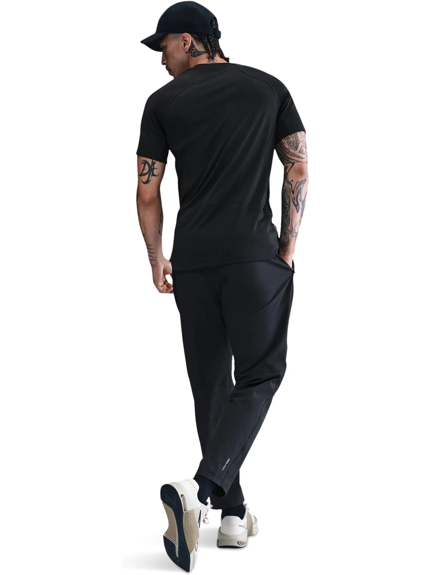 Мужские профессиональные тренировочные брюки Dri-FIT Nike — изображение 2 из 4, черный/белый