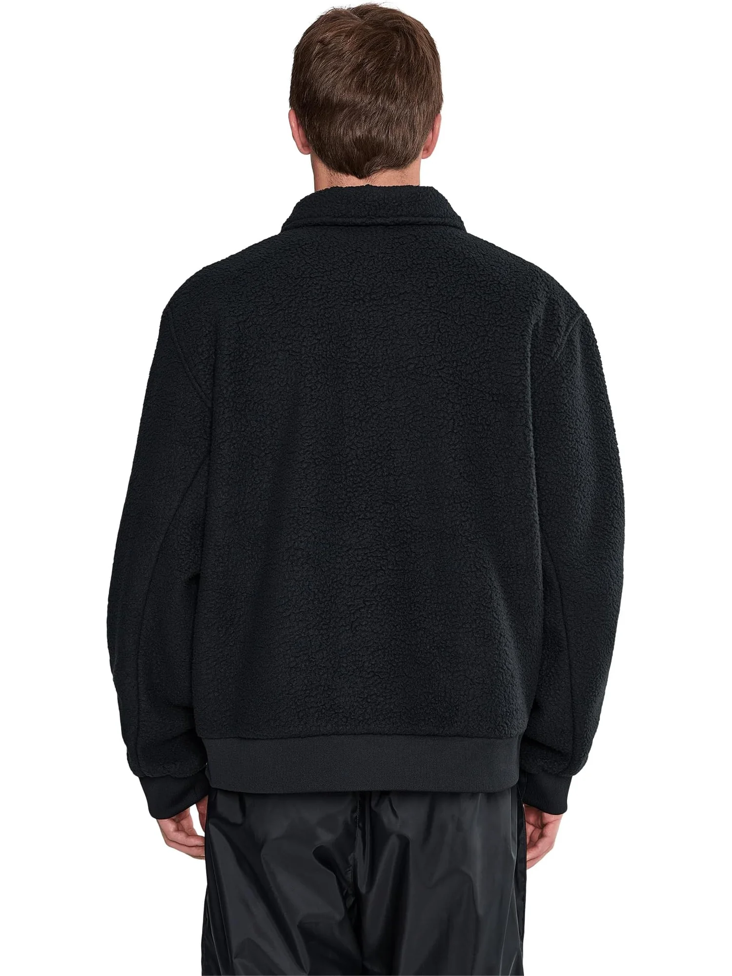 Мужская тренерская куртка Club Sherpa Nike — изображение 4 из 5, черный/белый