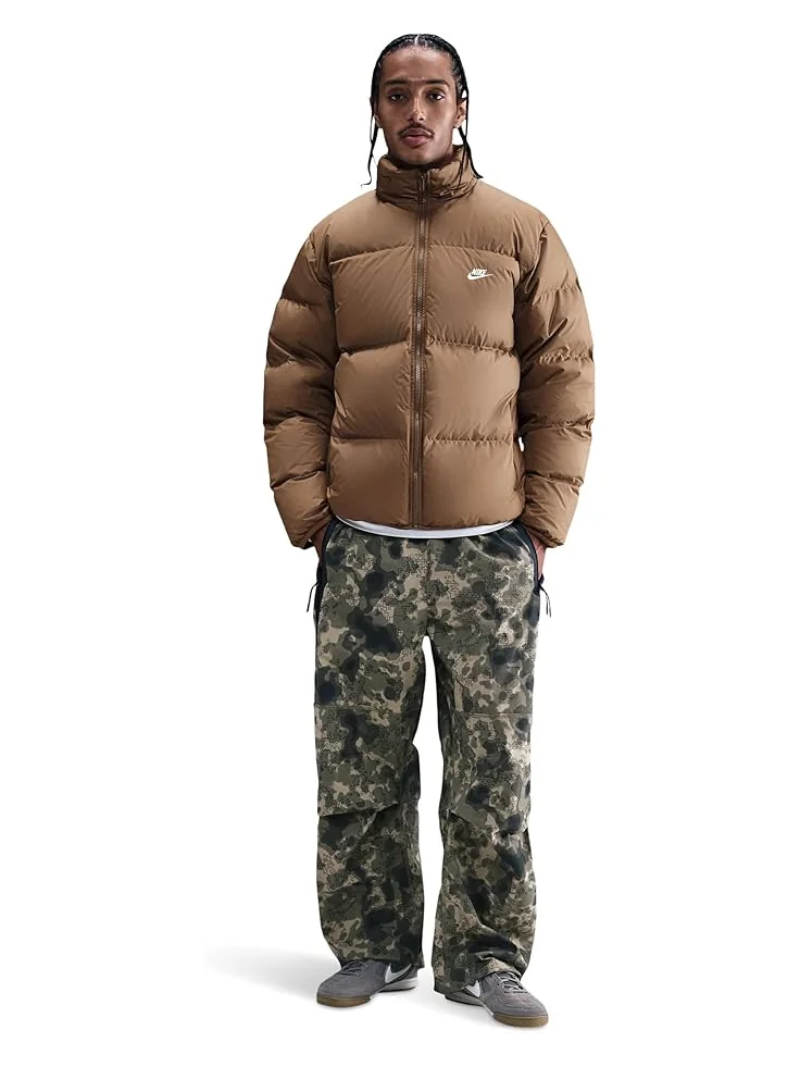 Мужская куртка Nike Therma-Fit Club Puffer 650 — изображение 1 из 4, коричневый/белый