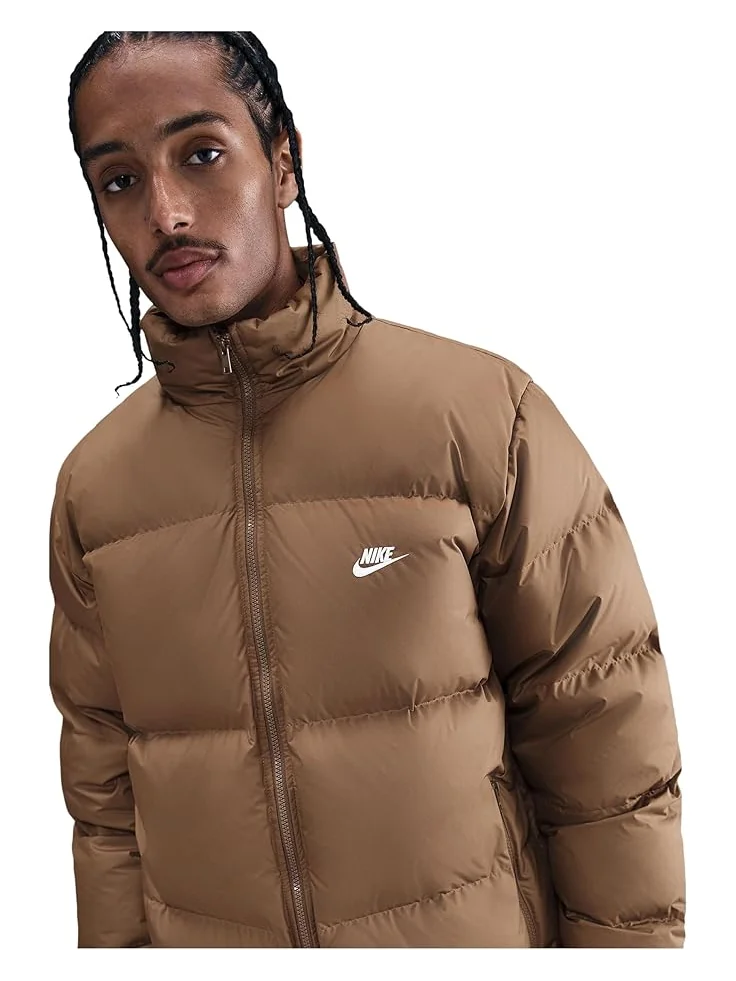Мужская куртка Nike Therma-Fit Club Puffer 650 — изображение 3 из 4, коричневый/белый
