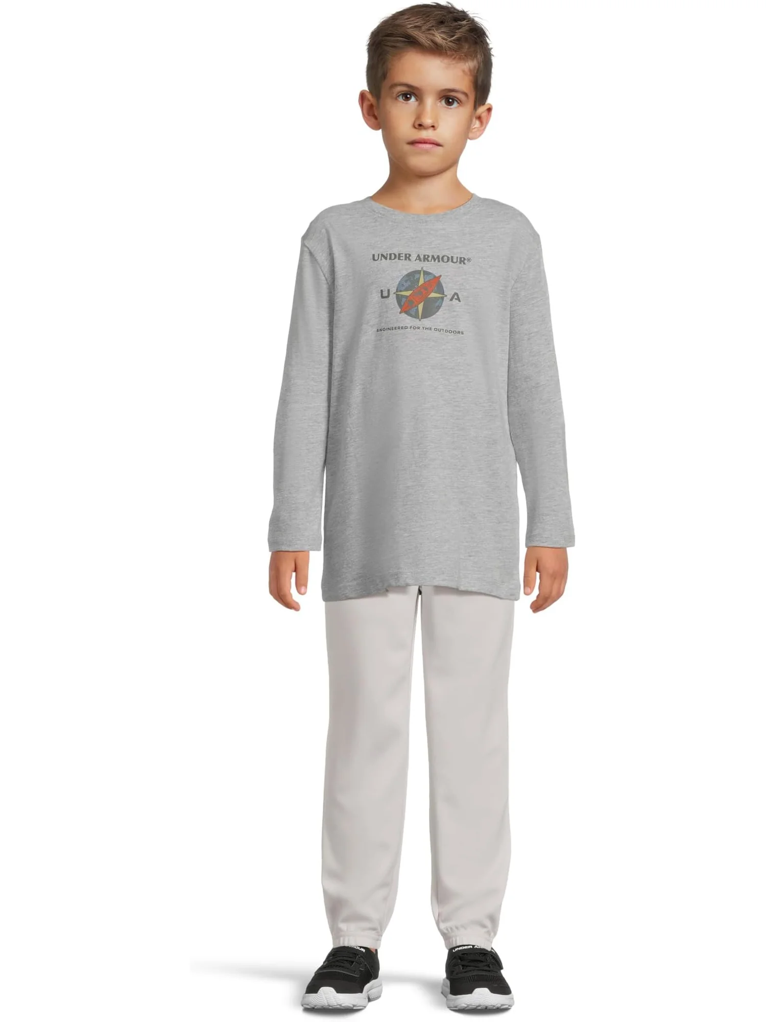 Футболка Outdoor Ocean Under Armour Kids — изображение 4 из 4, серый