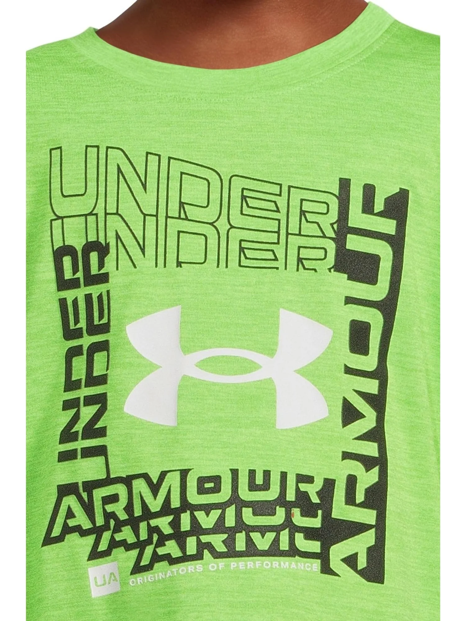 Футболка с длинным рукавом и логотипом Twist Tech Under Armour Kids — изображение 3 из 4, зеленый