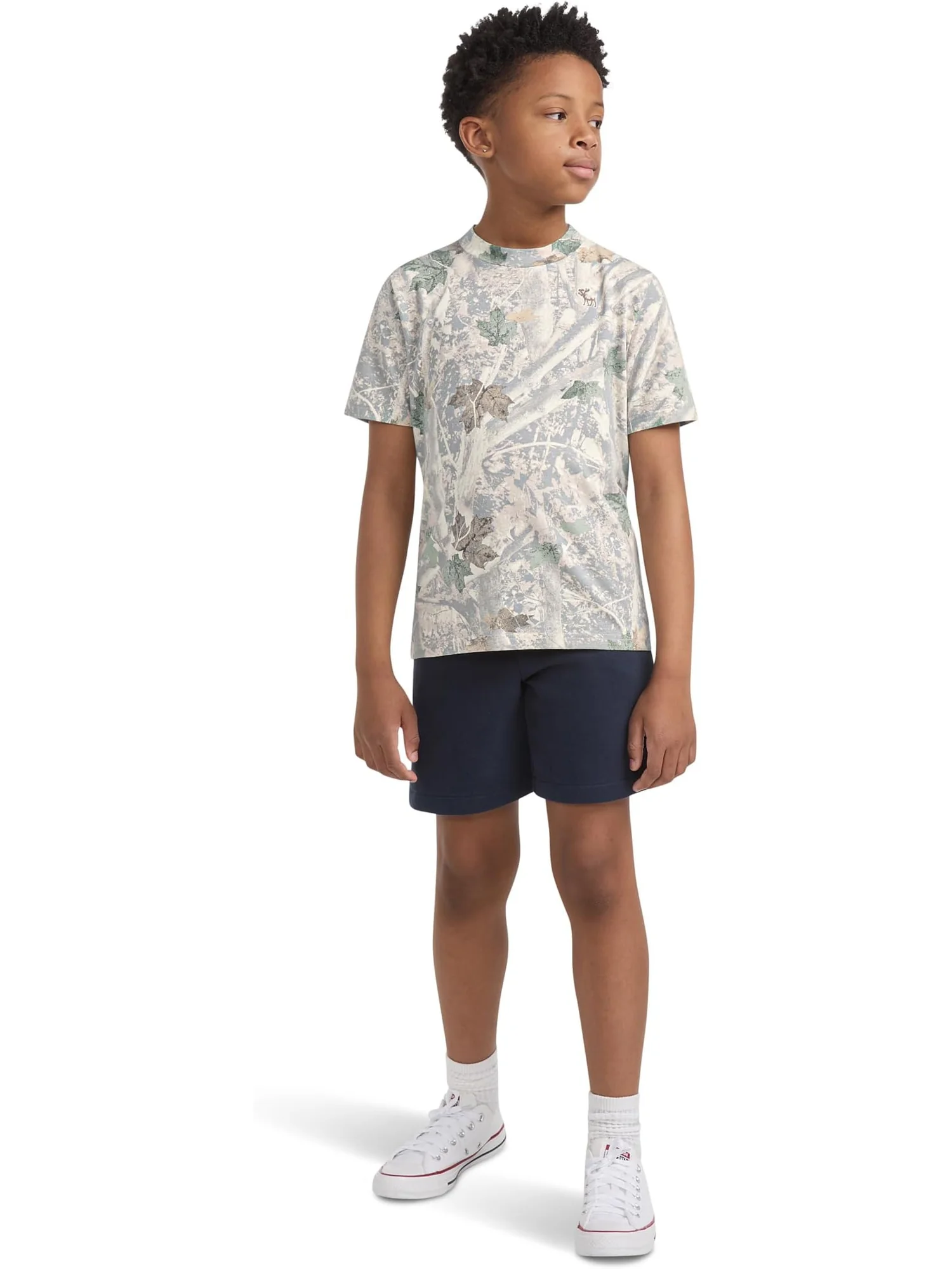 Базовая футболка с коротким рукавом abercrombie kids, Anf Camo — изображение 3 из 3, камуфляж
