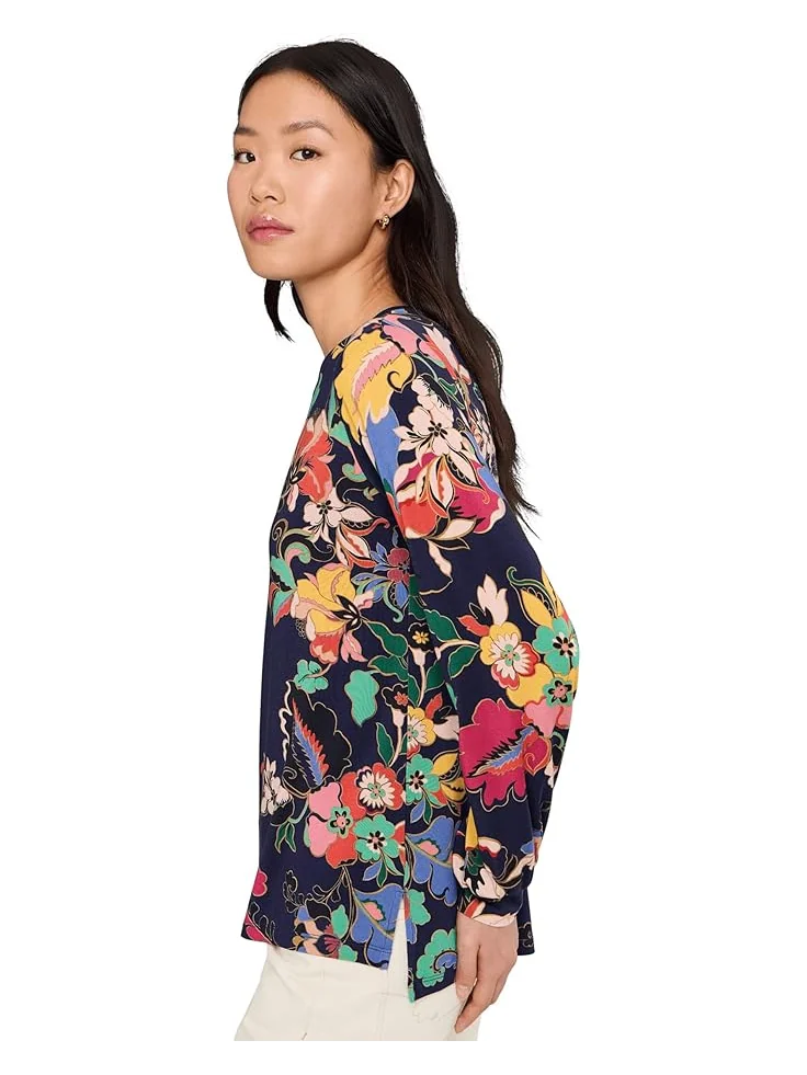 Женская блузка Johnny Was The Janie Favorite Puff Sleeve Mock Neck - Vista Pa — изображение 3 из 5, синий