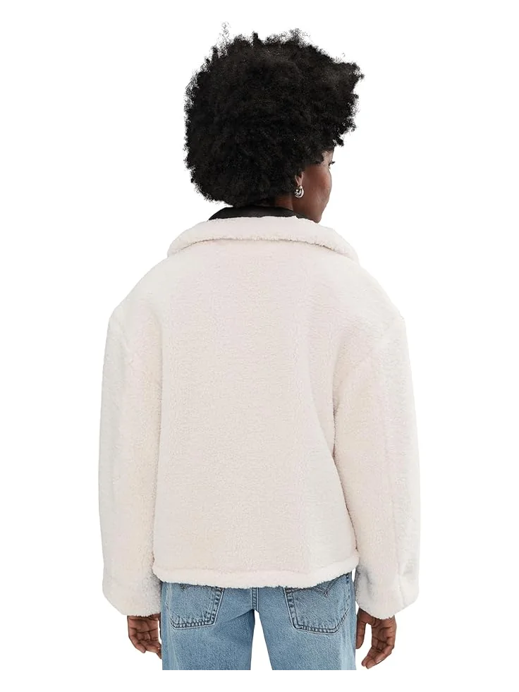 Женская куртка Levi's Reversible Sherpa Faux Leather Shorty — изображение 4 из 5, черный/кремовый