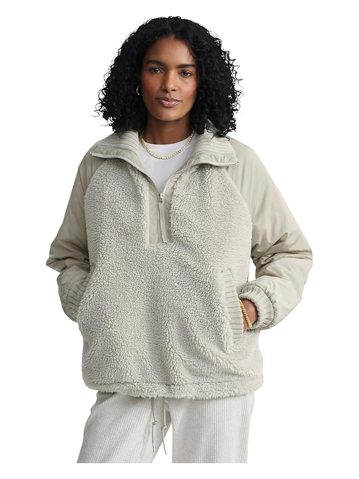 Женская куртка Varley Denee Half Zip Sherpa — изображение 1 из 5, серый