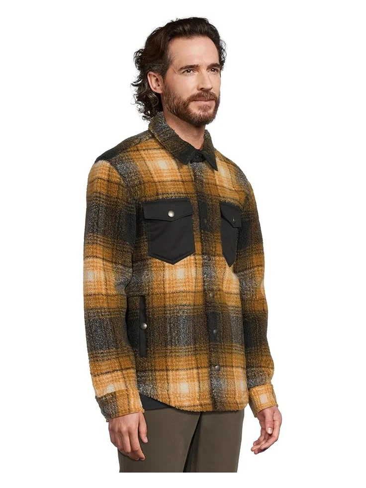Мужская куртка L.L.Bean Signature Mixed Media Fleece Jacket Plaid — изображение 2 из 5, черный/темный