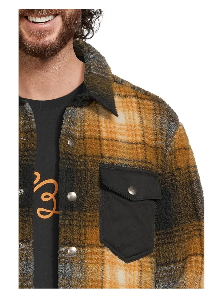 Мужская куртка L.L.Bean Signature Mixed Media Fleece Jacket Plaid — изображение 4 из 5, черный/темный