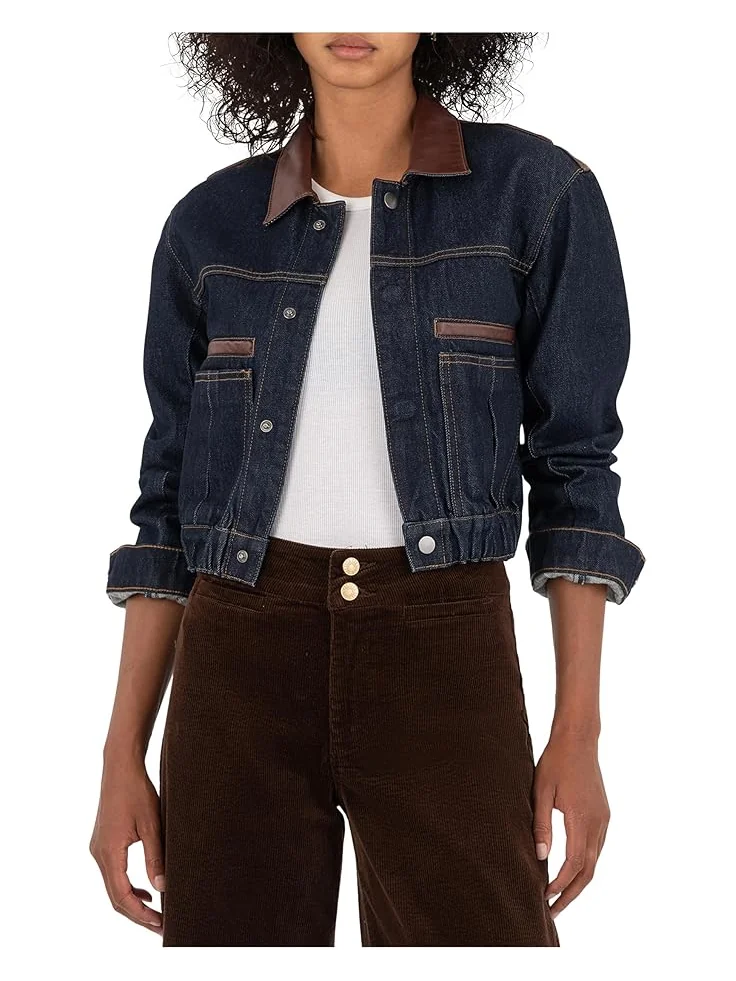 Женское пальто KUT from the Kloth Ella Button Front Jacket Contrast — изображение 1 из 4, черный