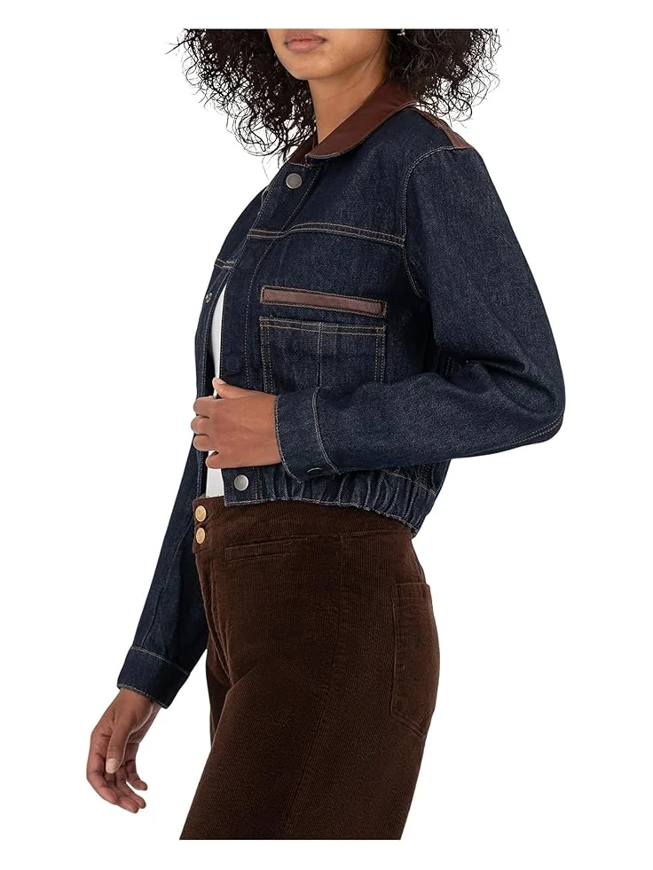 Женское пальто KUT from the Kloth Ella Button Front Jacket Contrast — изображение 2 из 4, черный